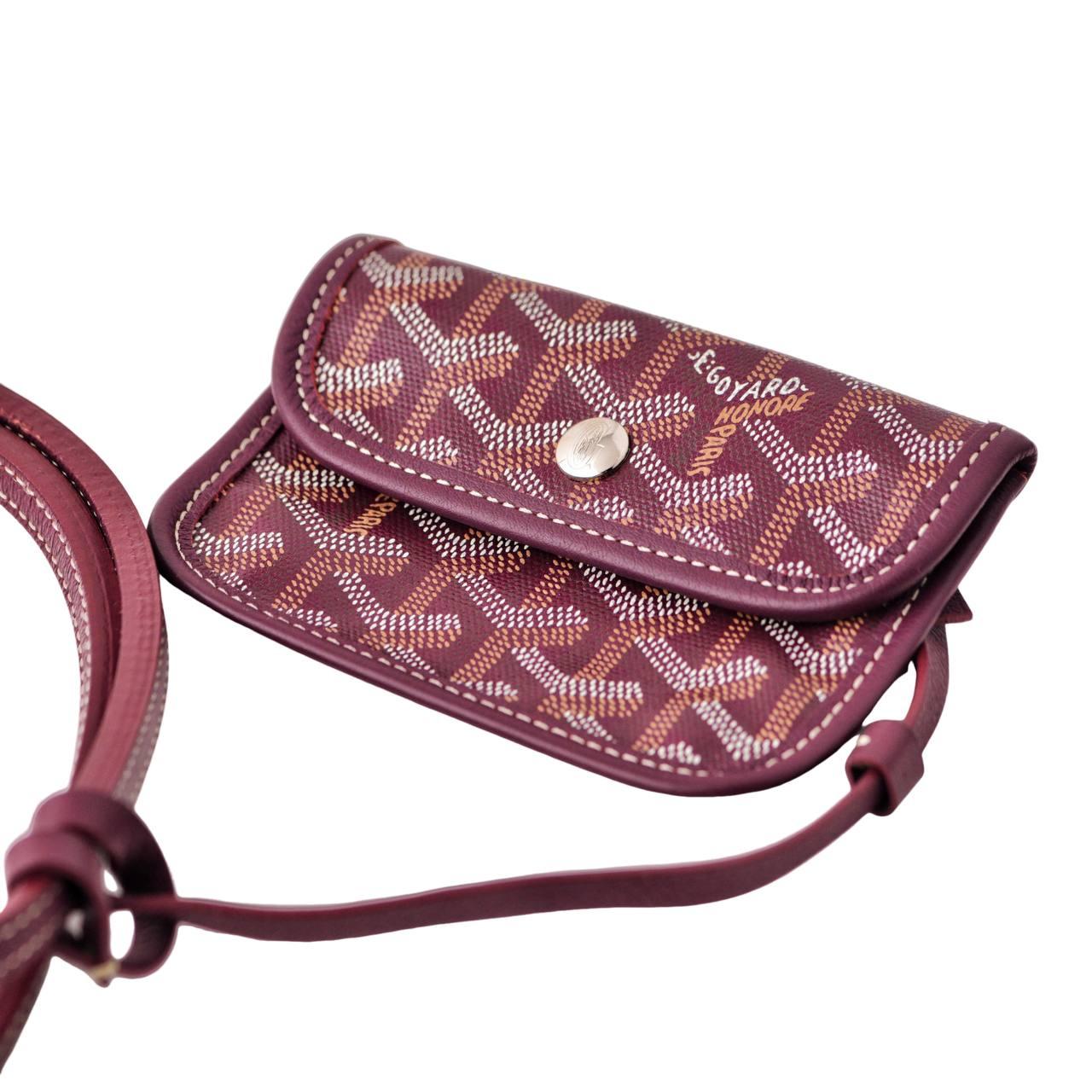 Goyard Anjou Leather Mini Burgundy Tote Bag For Sale 4