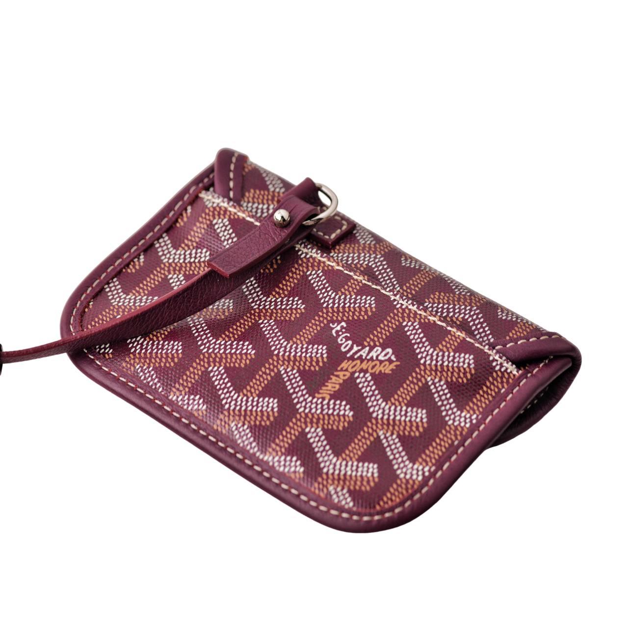 Goyard Anjou Leather Mini Burgundy Tote Bag For Sale 5