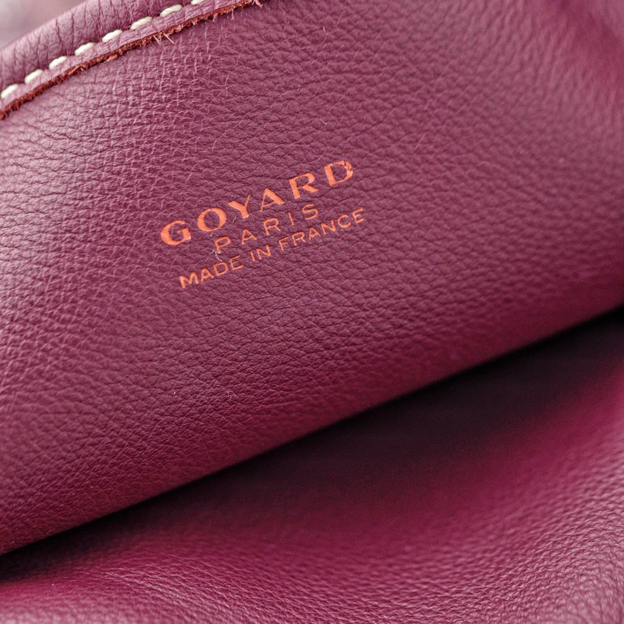 Goyard Anjou Leather Mini Burgundy Tote Bag For Sale 6