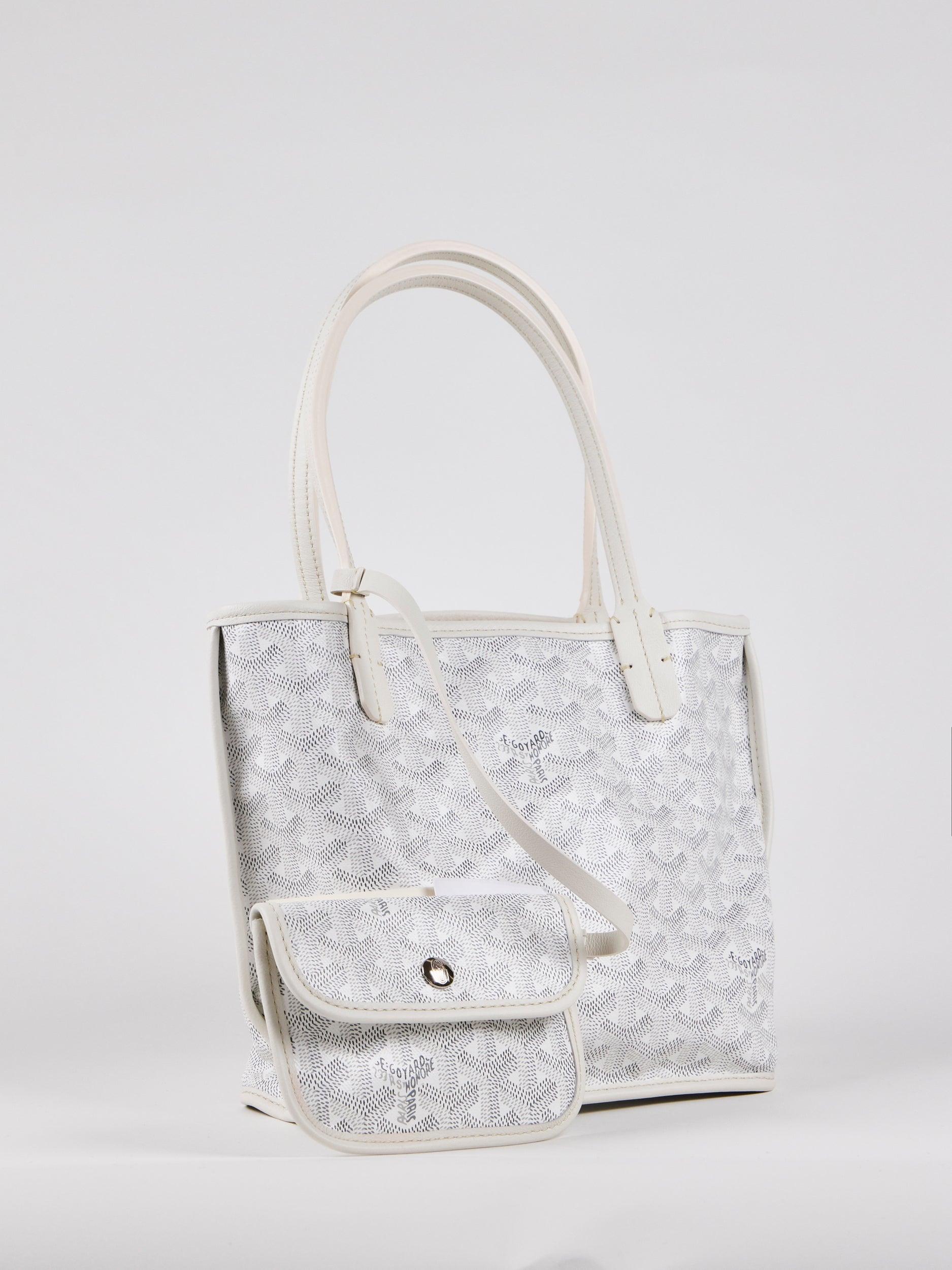 Gray GOYARD Anjou Mini Bag in White For Sale