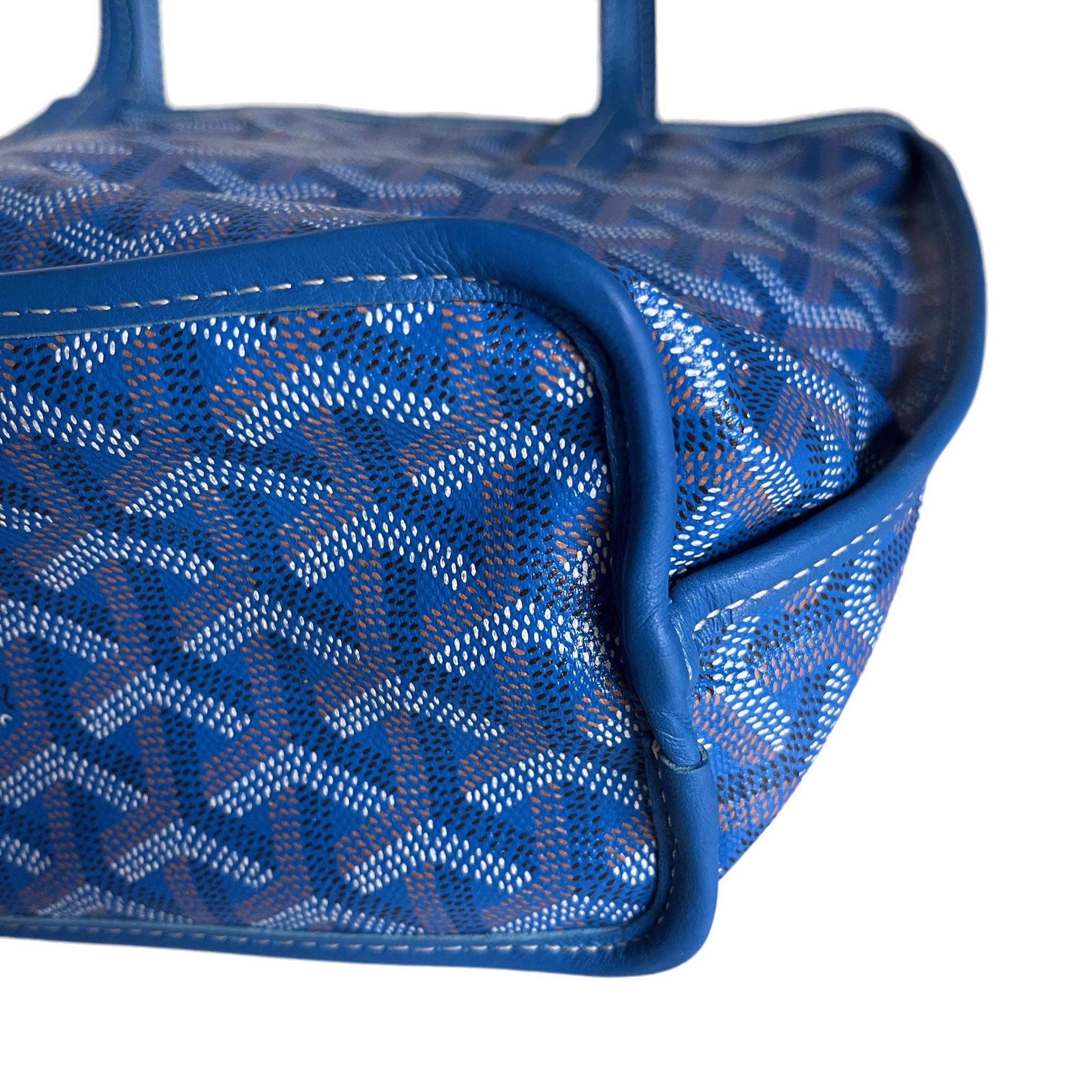 Bleu Goyard Anjou Mini Fourre-tout 2017 en cuir bleu