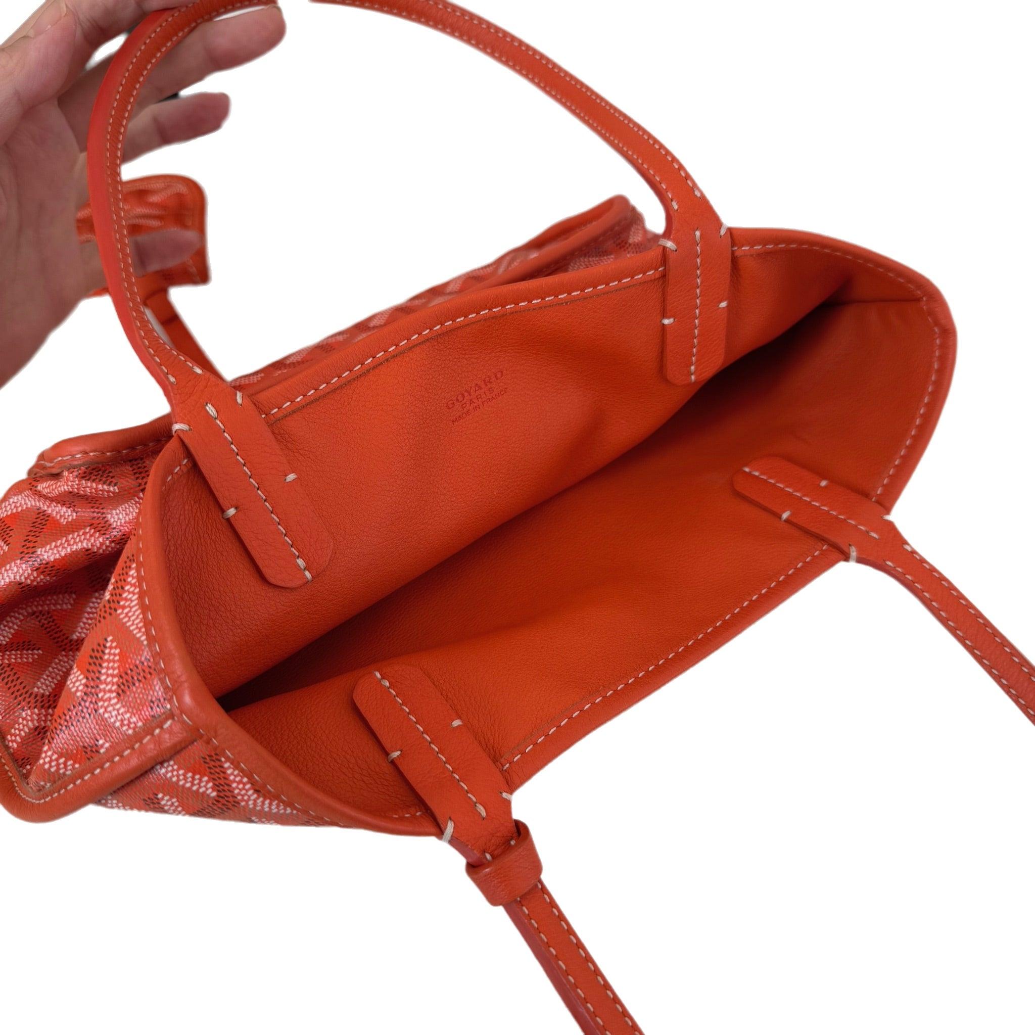 Goyard Anjou Mini Tote Orange Canvas and Leather, 2018 For Sale 8
