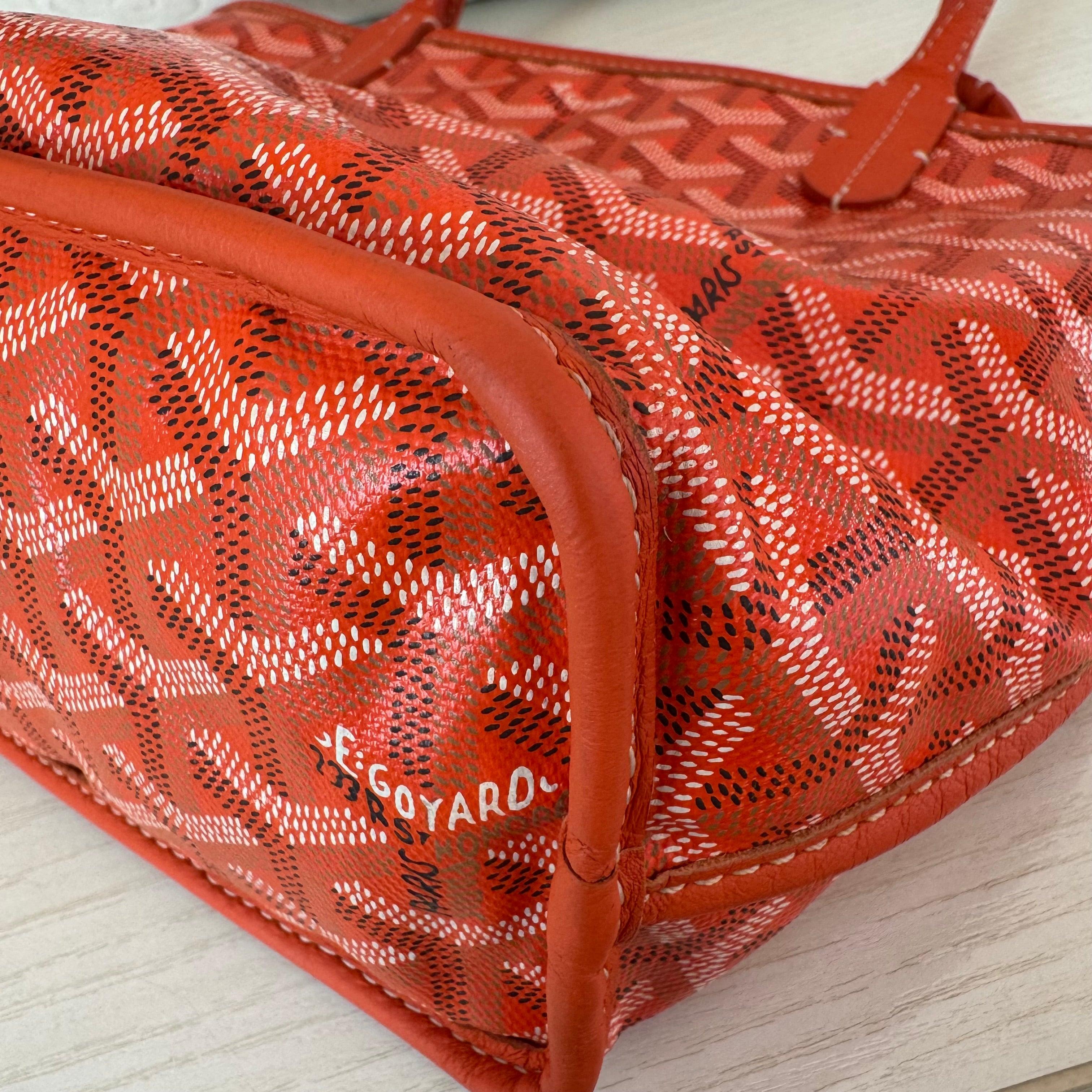 Goyard Anjou Mini Tote Orange Canvas and Leather, 2018 For Sale 9