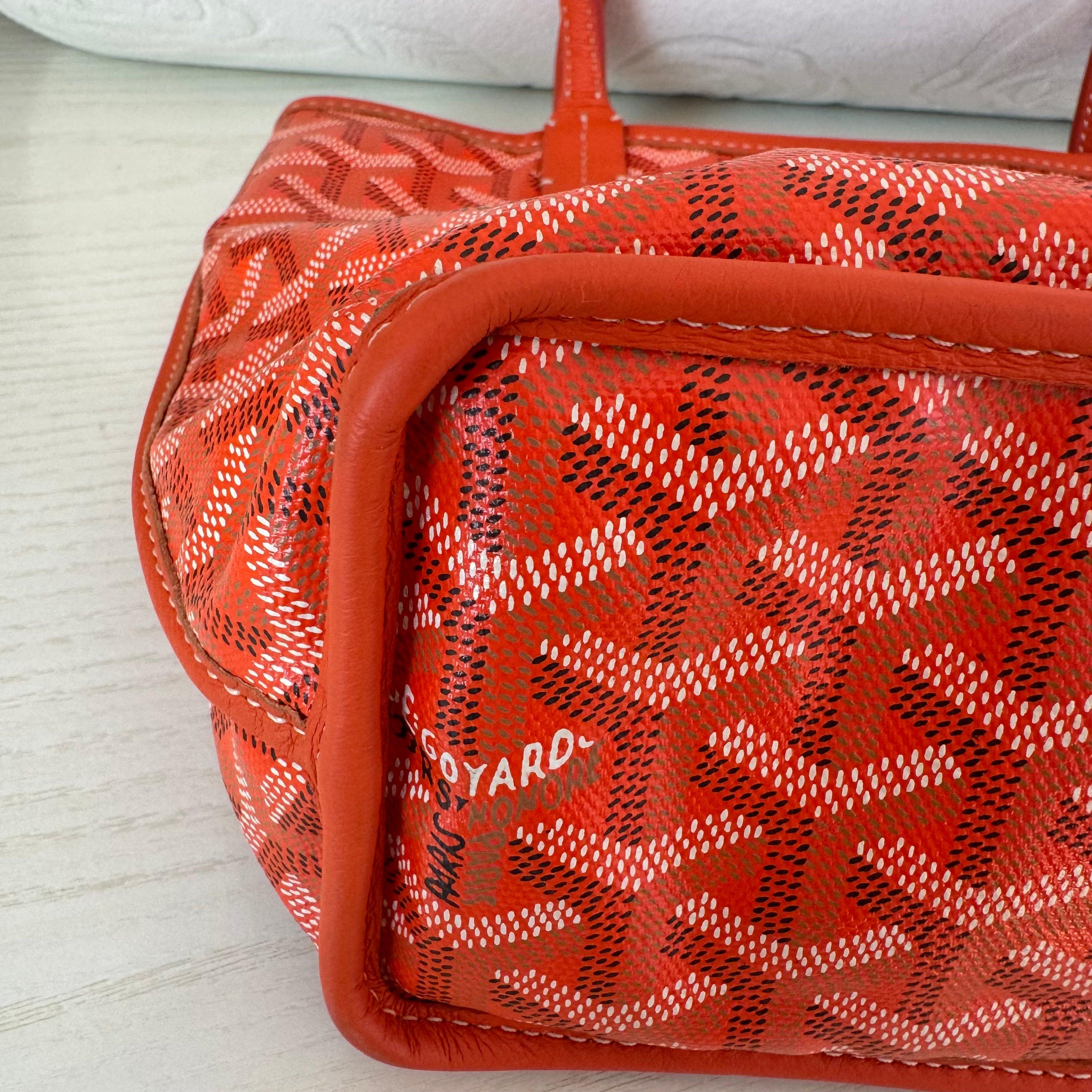 Goyard Anjou Mini Tote Orange Canvas and Leather, 2018 For Sale 10