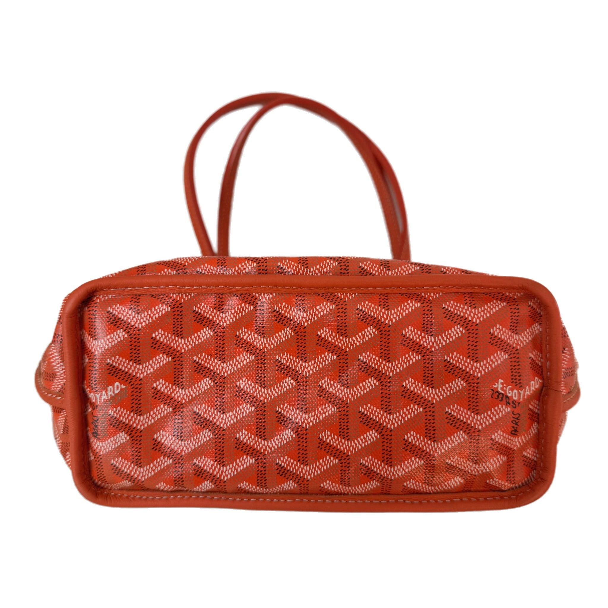 Goyard Anjou Mini Tote Orange Canvas and Leather, 2018 For Sale 2