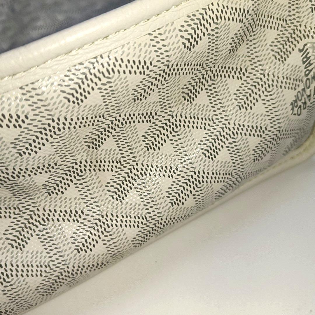 Goyard Anjou Mini Tote White Leather Reversible 7