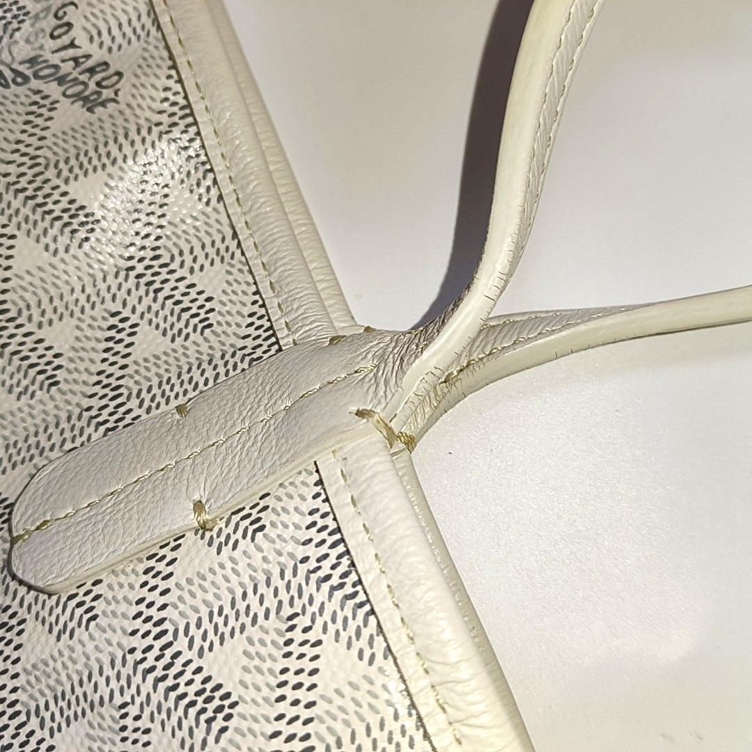 Goyard Anjou Mini Tote White Leather Reversible 9