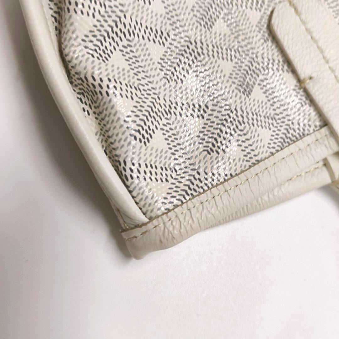 Goyard Anjou Mini Tote White Leather Reversible 11