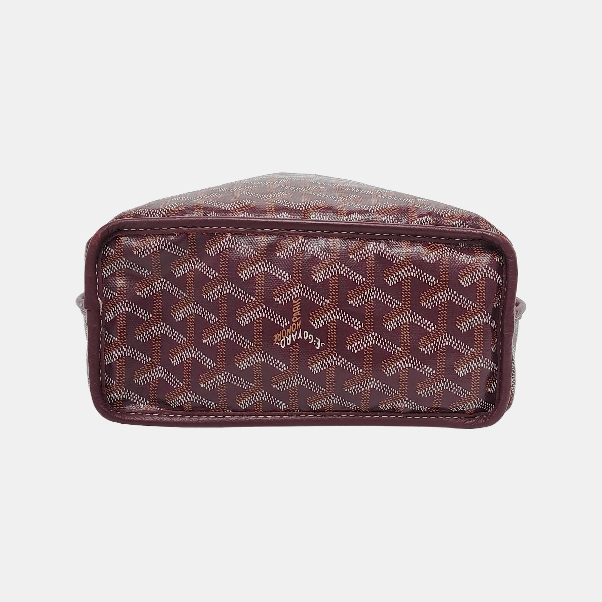 Goyard Anjou Mini Tote Wein Burgund Reversible Leder Damen