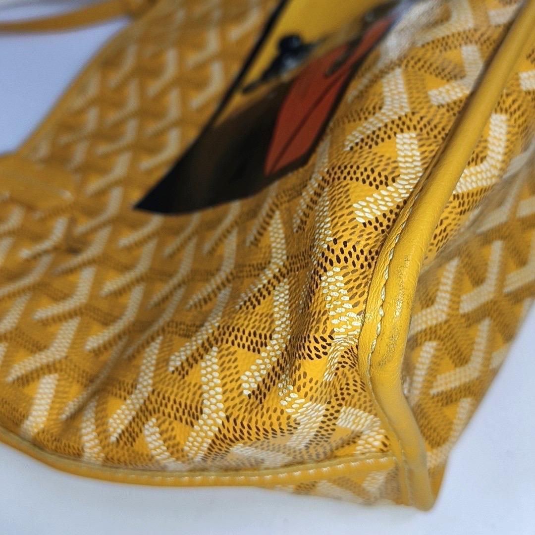 Goyard Anjou Mini Tote Yellow French Bulldog Reversible Leather 6