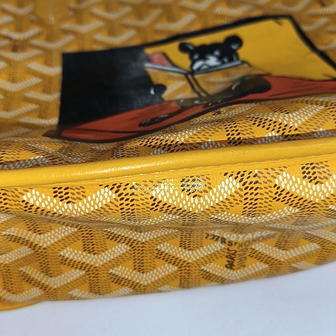 Goyard Anjou Mini Tote Yellow French Bulldog Reversible Leather 7