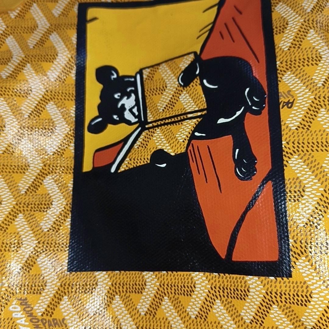 Goyard Anjou Mini Tote Yellow French Bulldog Reversible Leather 9