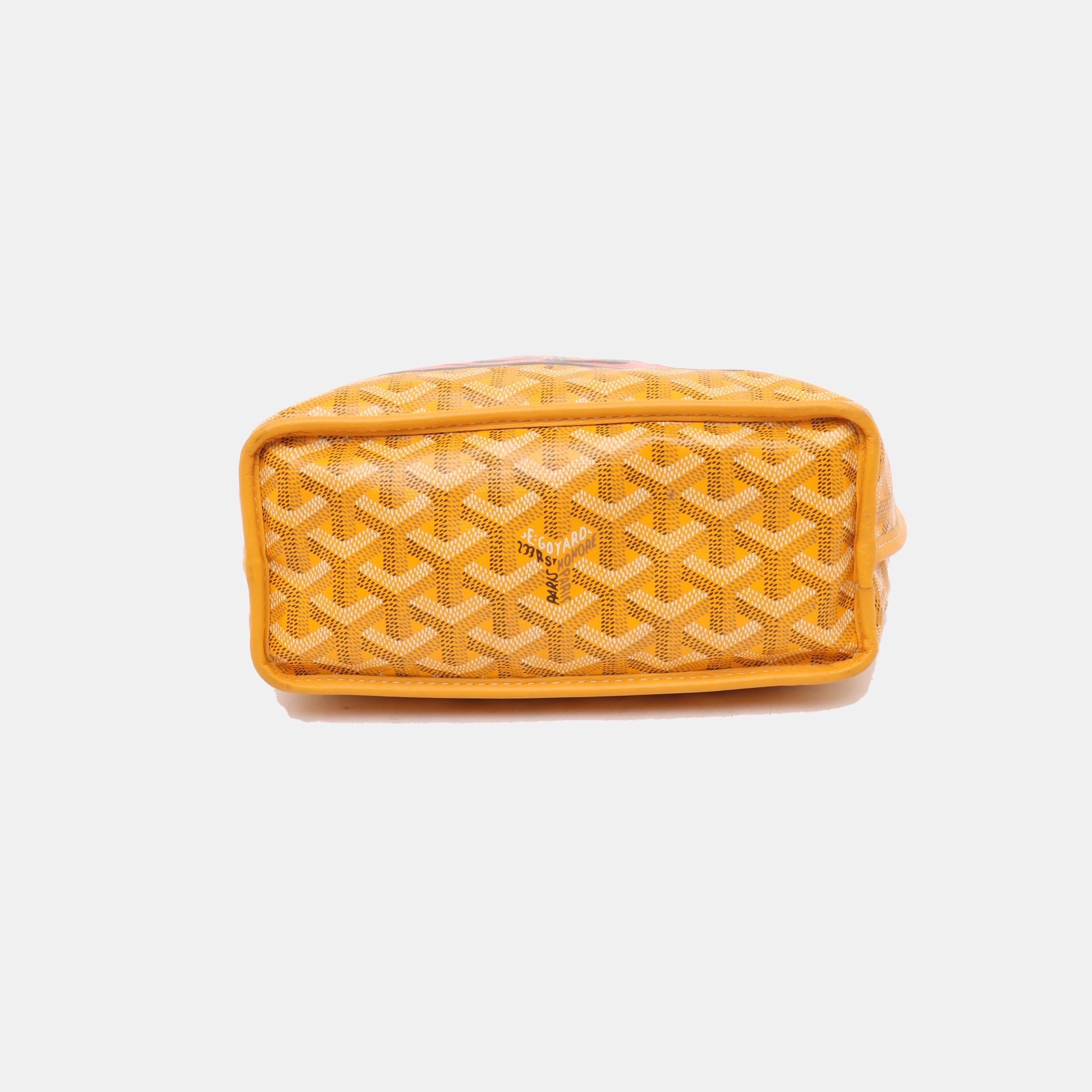 Goyard Anjou Mini Tragetasche Gelbe französische Bulldogge Wendbares Leder 1