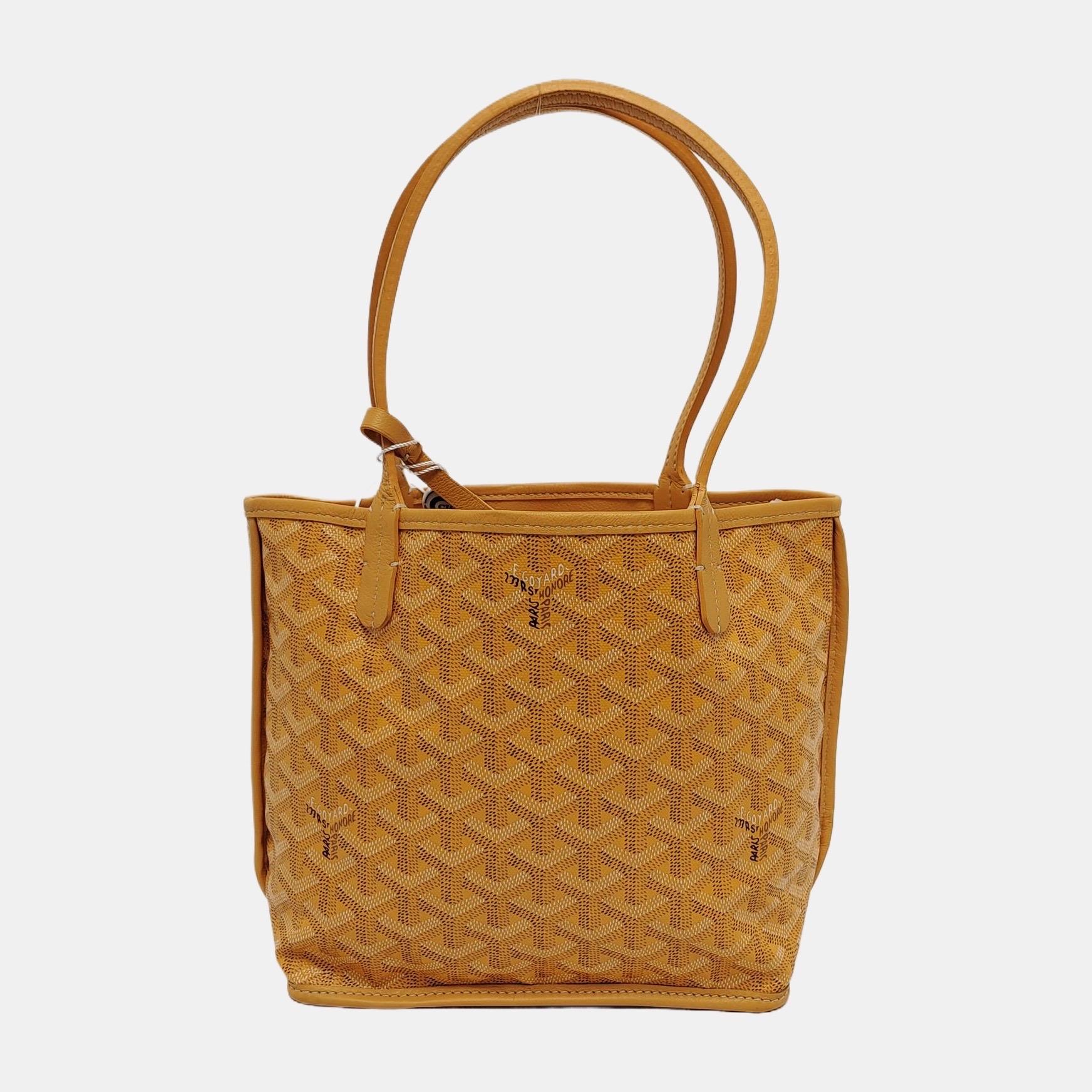 Goyard Anjou Mini Tote Yellow Reversible Leather 1