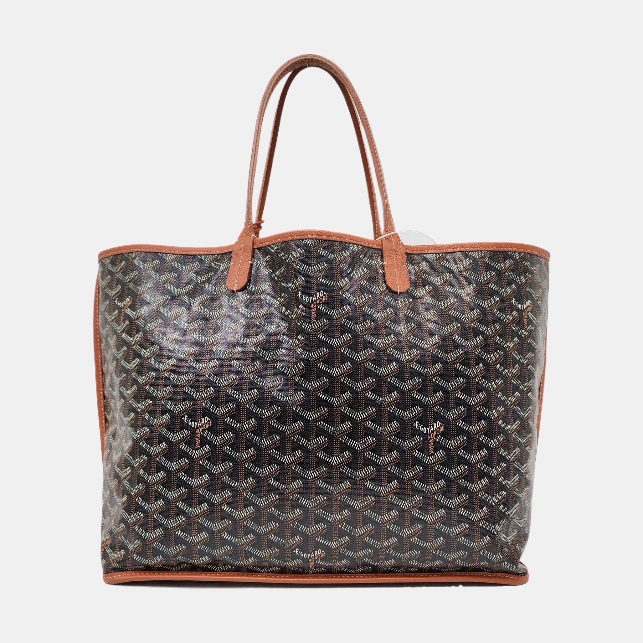 Goyard Anjou PM Medium Tote Braun Reversible Leder-Innenfutter im Angebot 8
