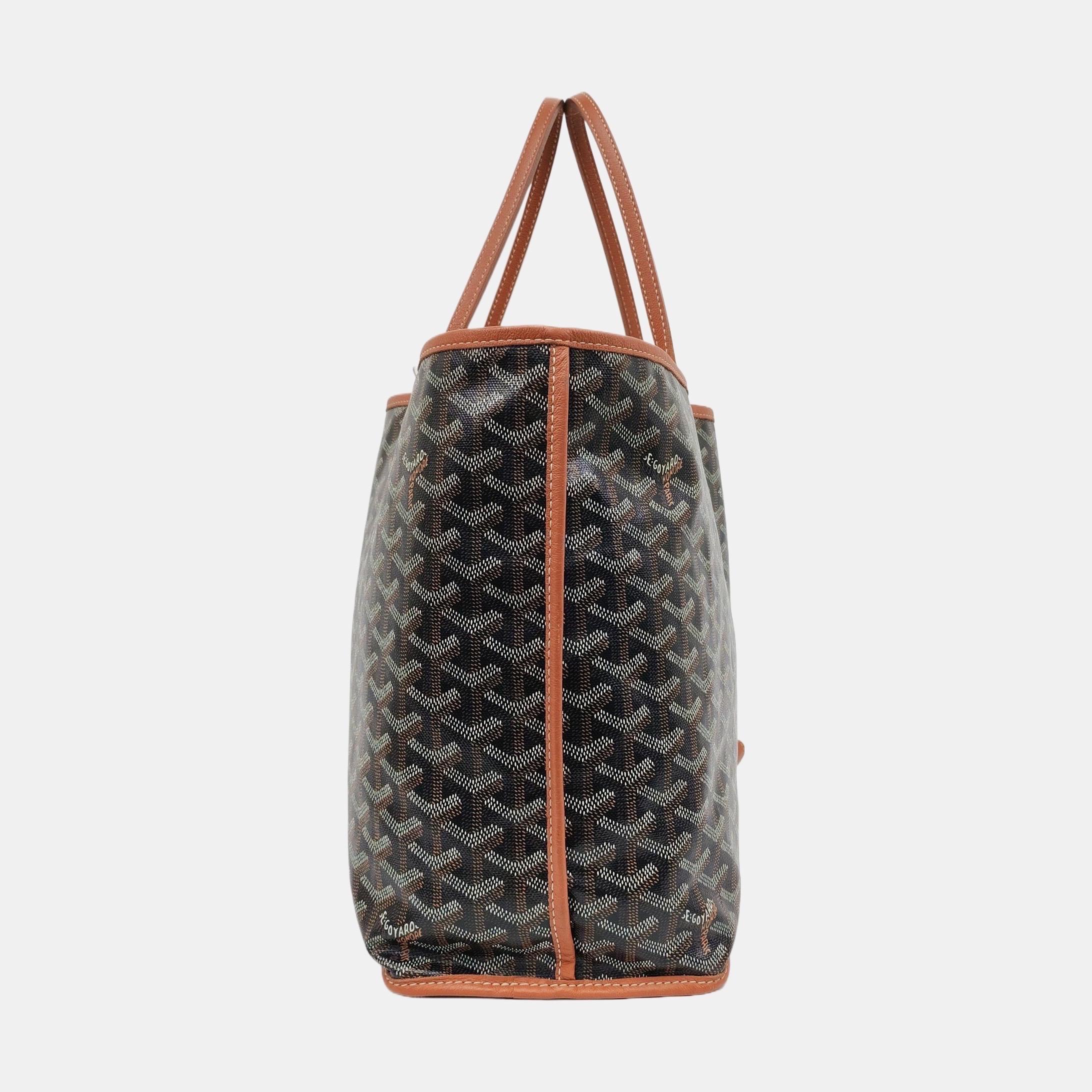 Goyard Anjou PM Medium Tote Braun Reversible Leder-Innenfutter im Angebot 3