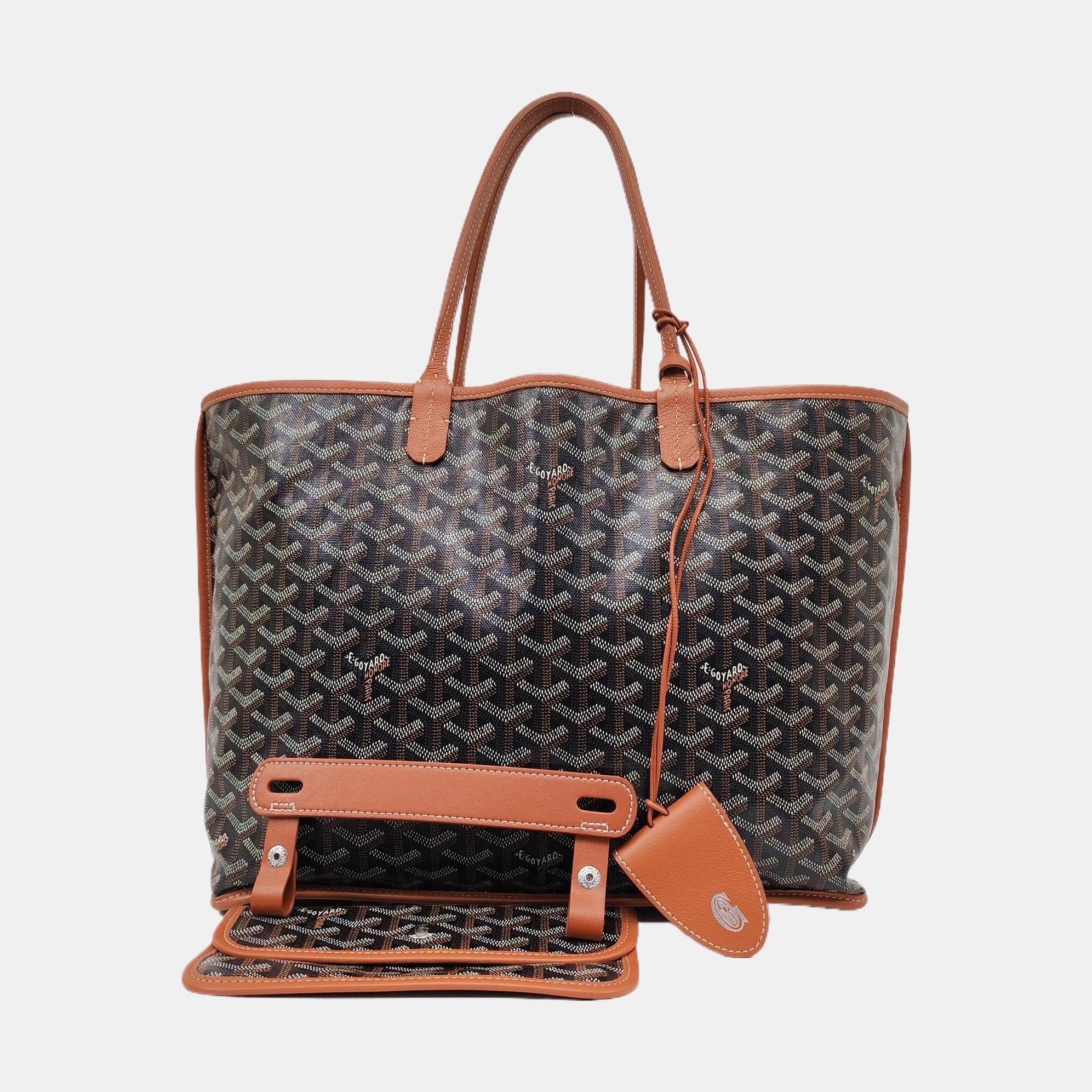 Goyard Anjou PM Medium Tote Braun Reversible Leder-Innenfutter im Angebot 4