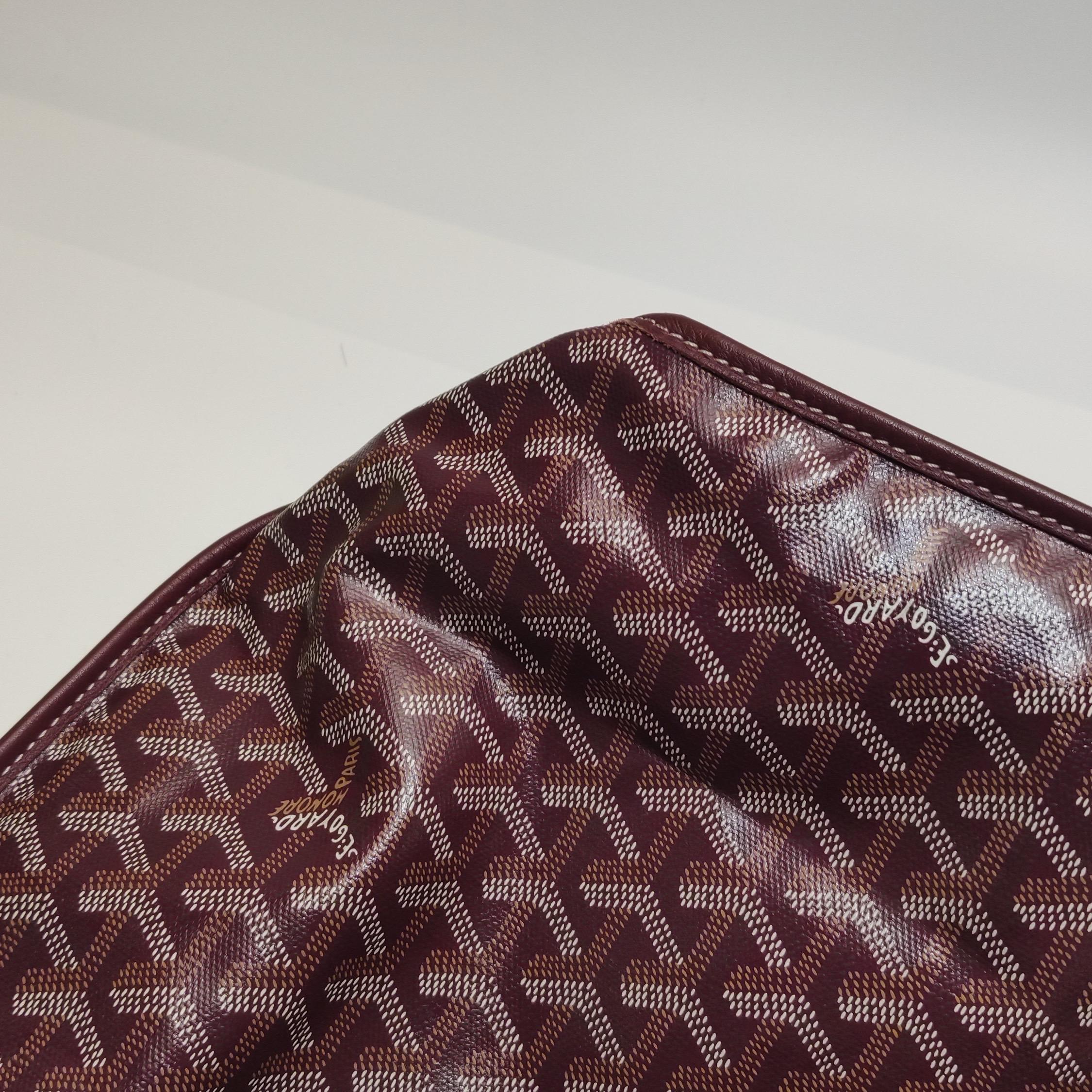 Goyard Anjou PM Medium Tote Burgundy Reversible Leather Lining For Sale 6