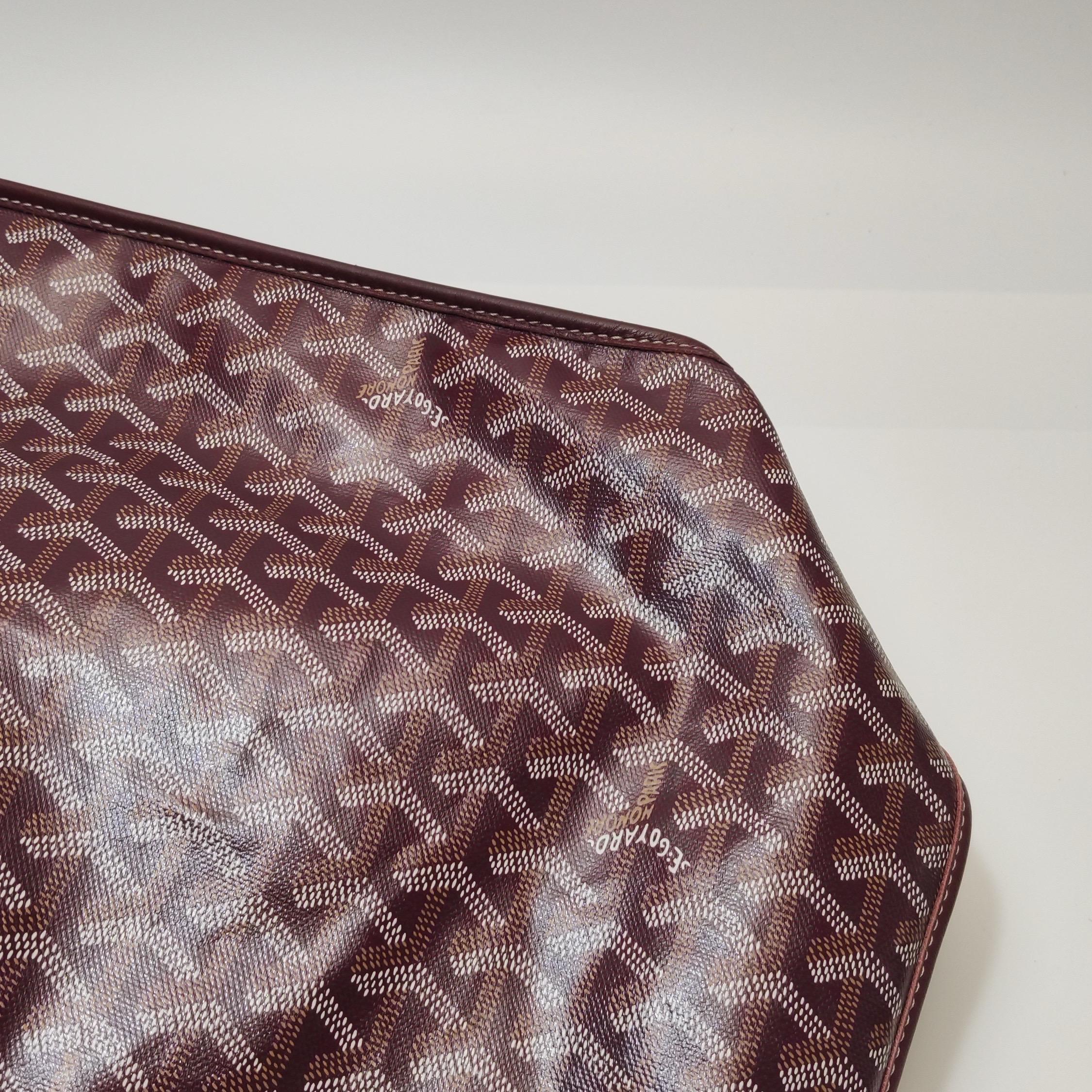 Goyard Anjou PM Medium Tote Burgundy Reversible Leather Lining For Sale 9