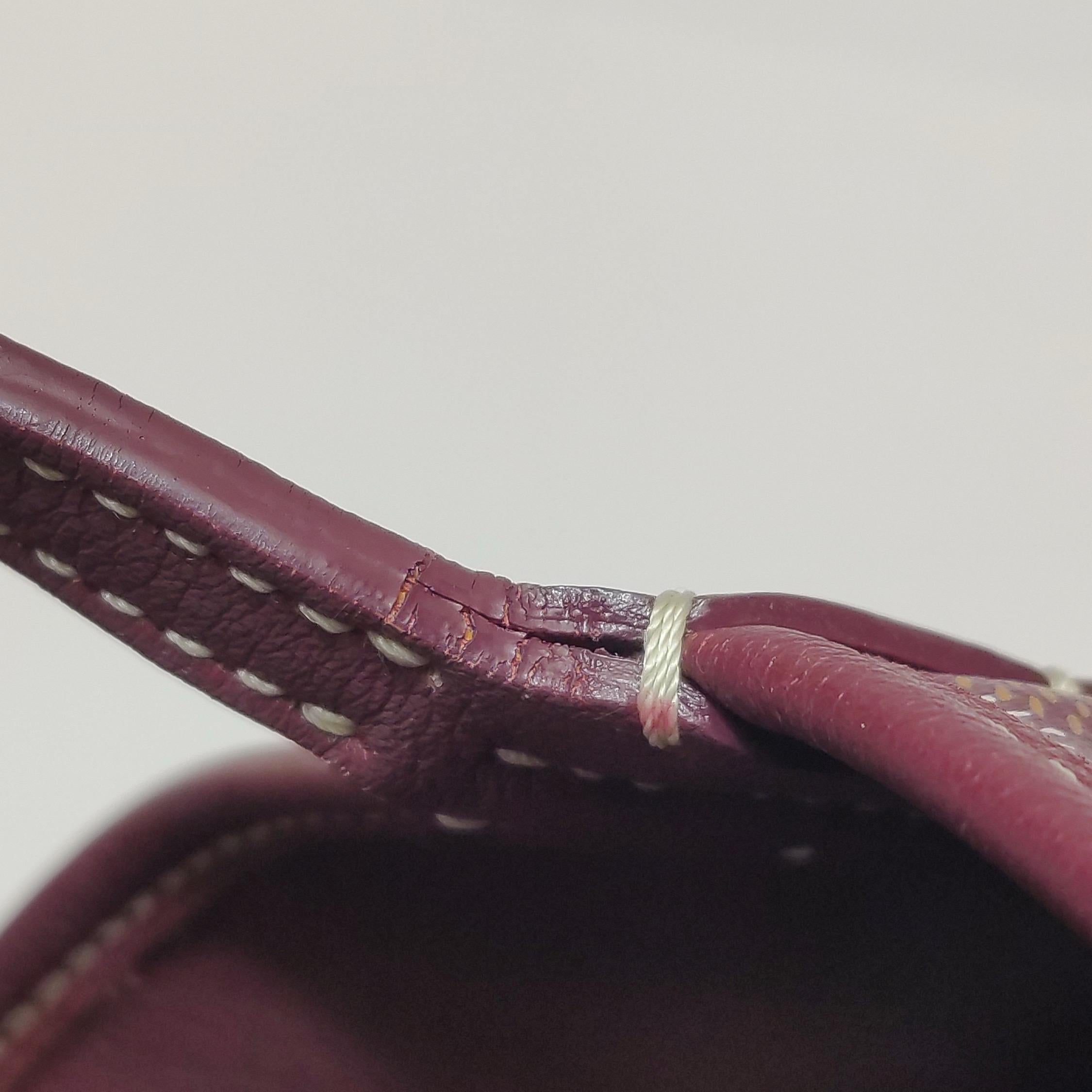 Goyard Anjou PM Medium Tote Burgundy Reversible Leather Lining For Sale 10