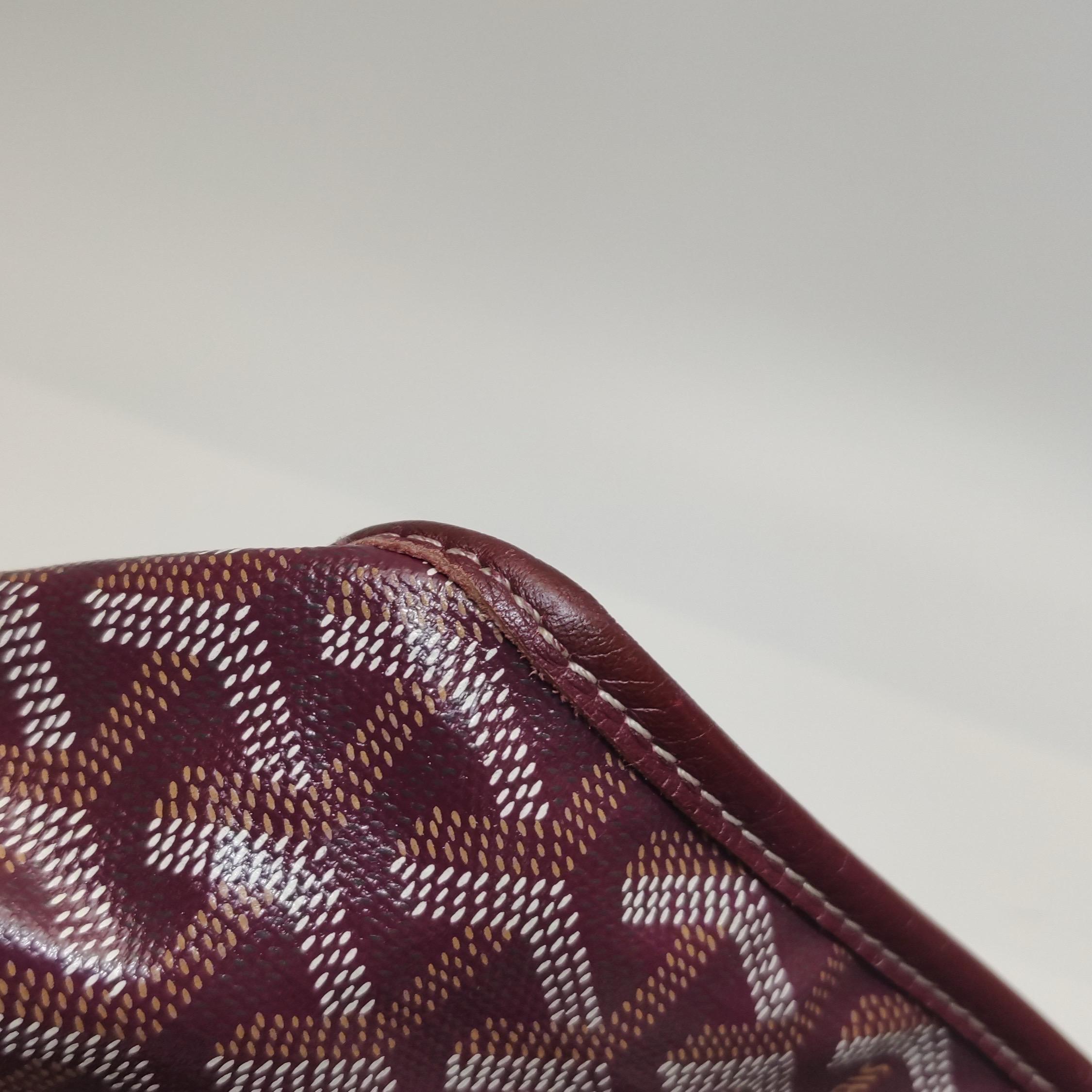 Goyard Anjou PM Medium Tote Burgundy Reversible Leather Lining For Sale 11