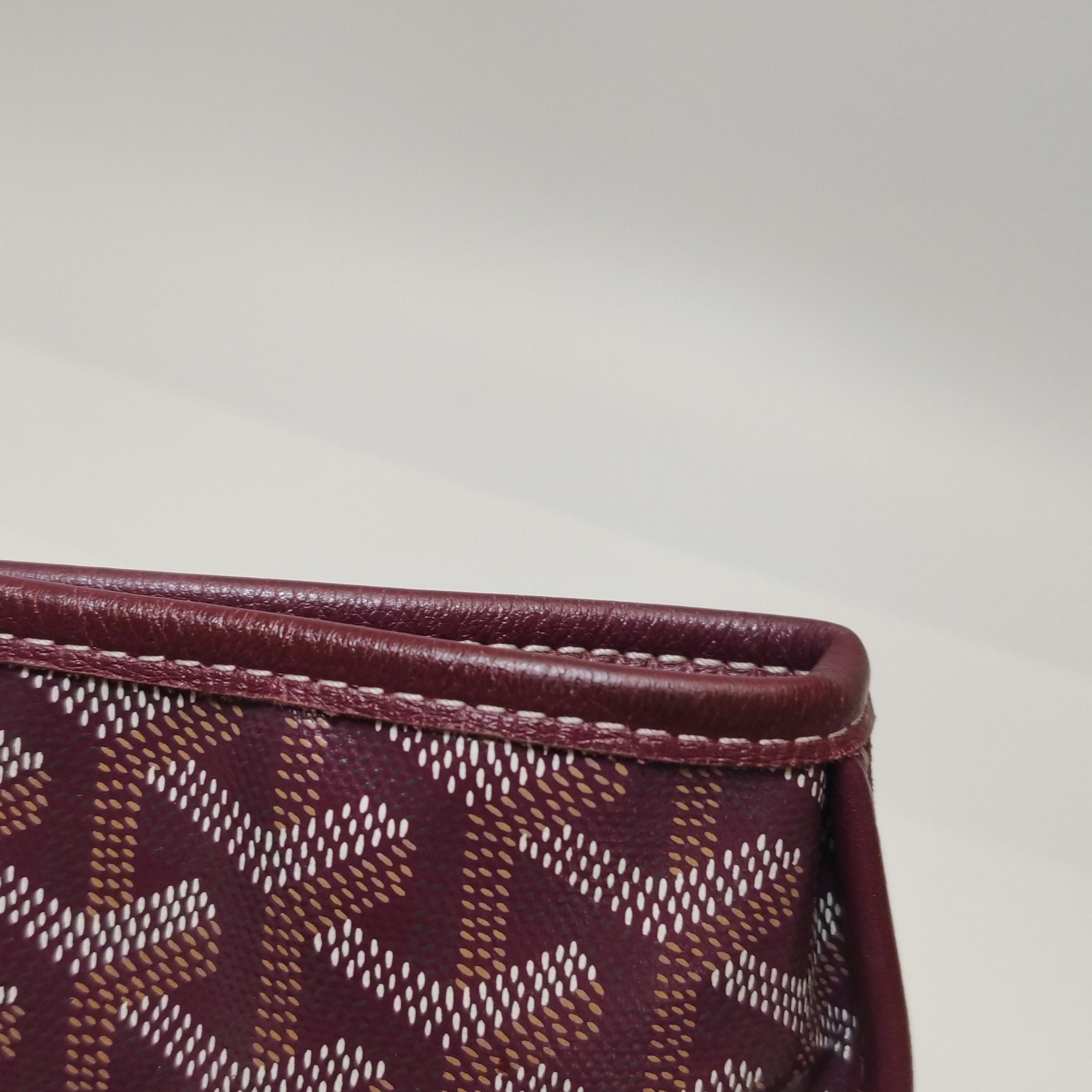 Goyard Anjou PM Medium Tote Burgundy Reversible Leather Lining For Sale 12