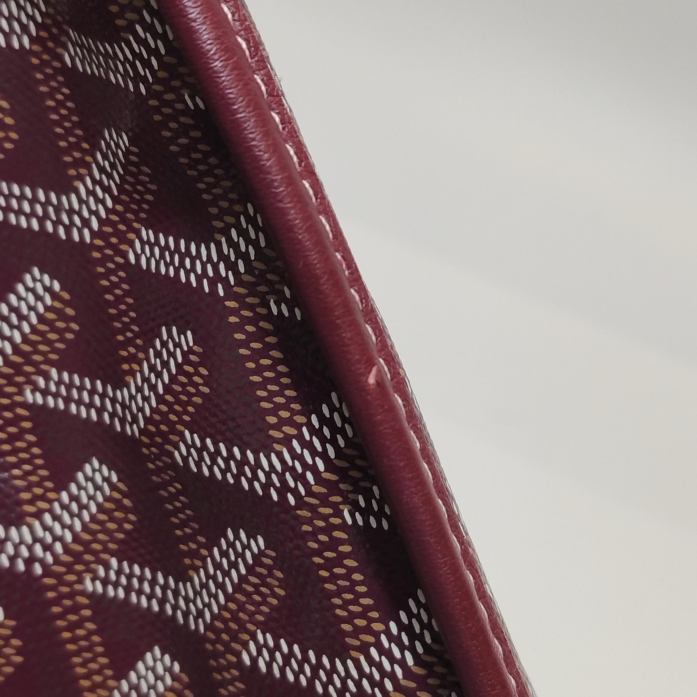 Goyard Anjou PM Medium Tote Burgundy Reversible Leather Lining For Sale 13