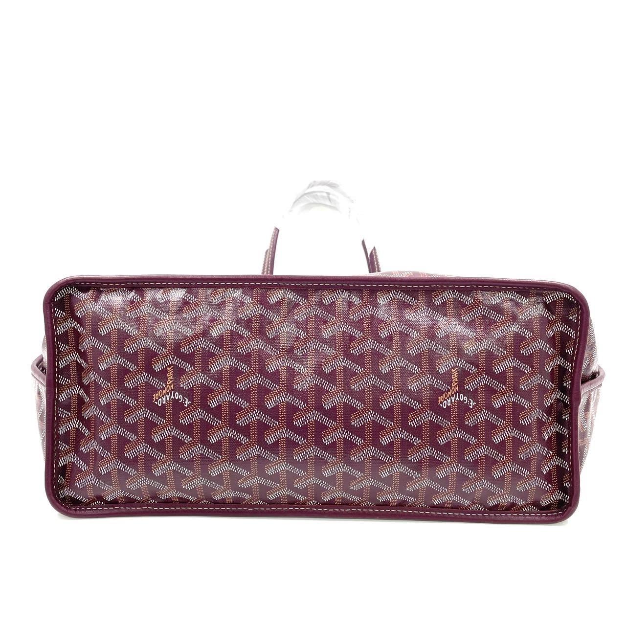 Goyard Anjou PM Medium Tote Burgundy Reversible Leather Lining Excellent état - En vente à AUBERVILLIERS, FR