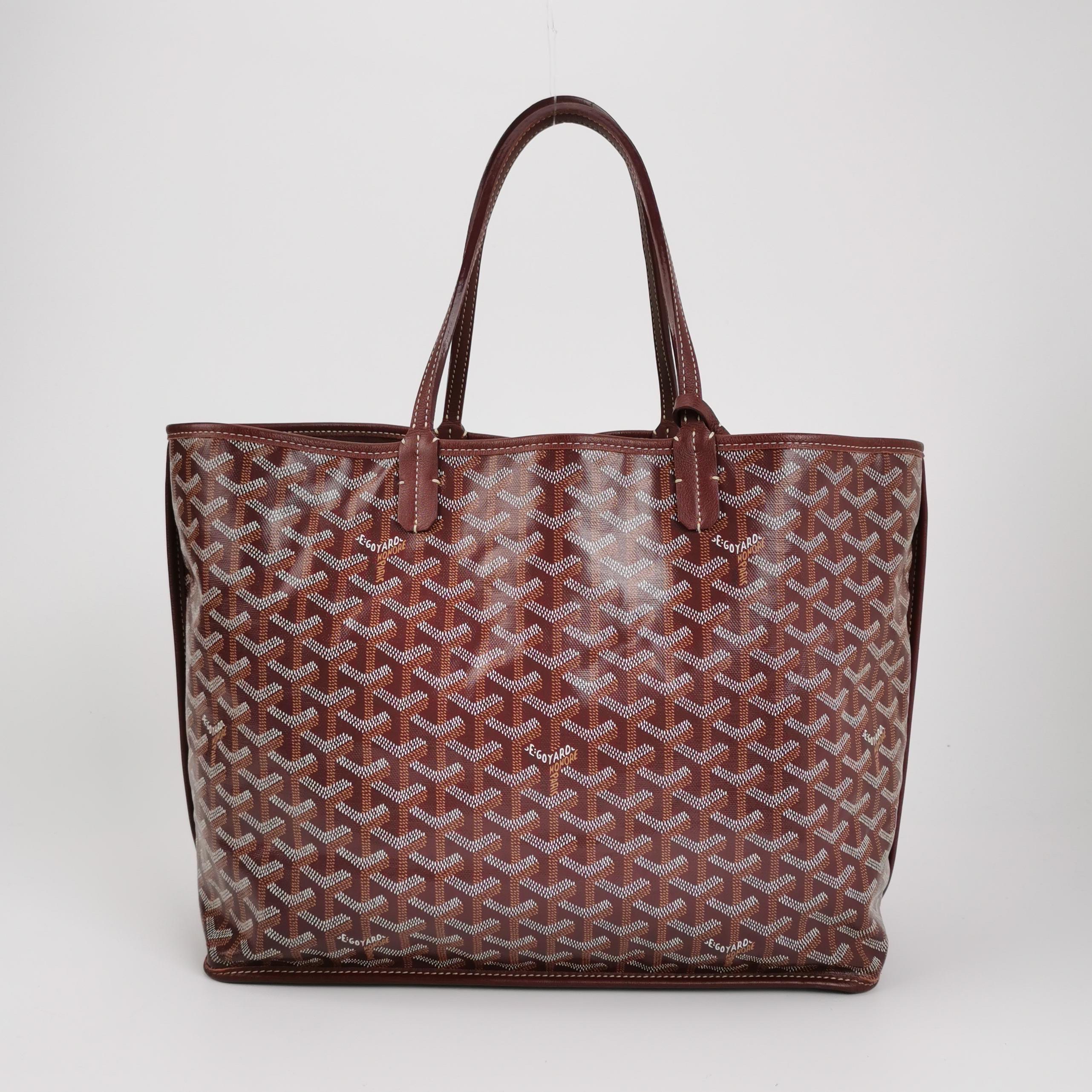 Women's Goyard Anjou PM Medium Tote Burgundy Reversible Leather Lining For Sale