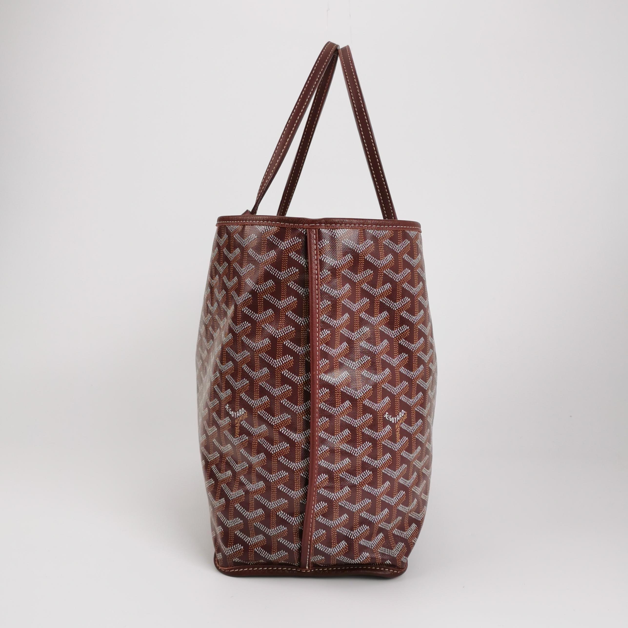 Goyard Anjou PM Medium Tote Burgundy Reversible Leather Lining For Sale 1