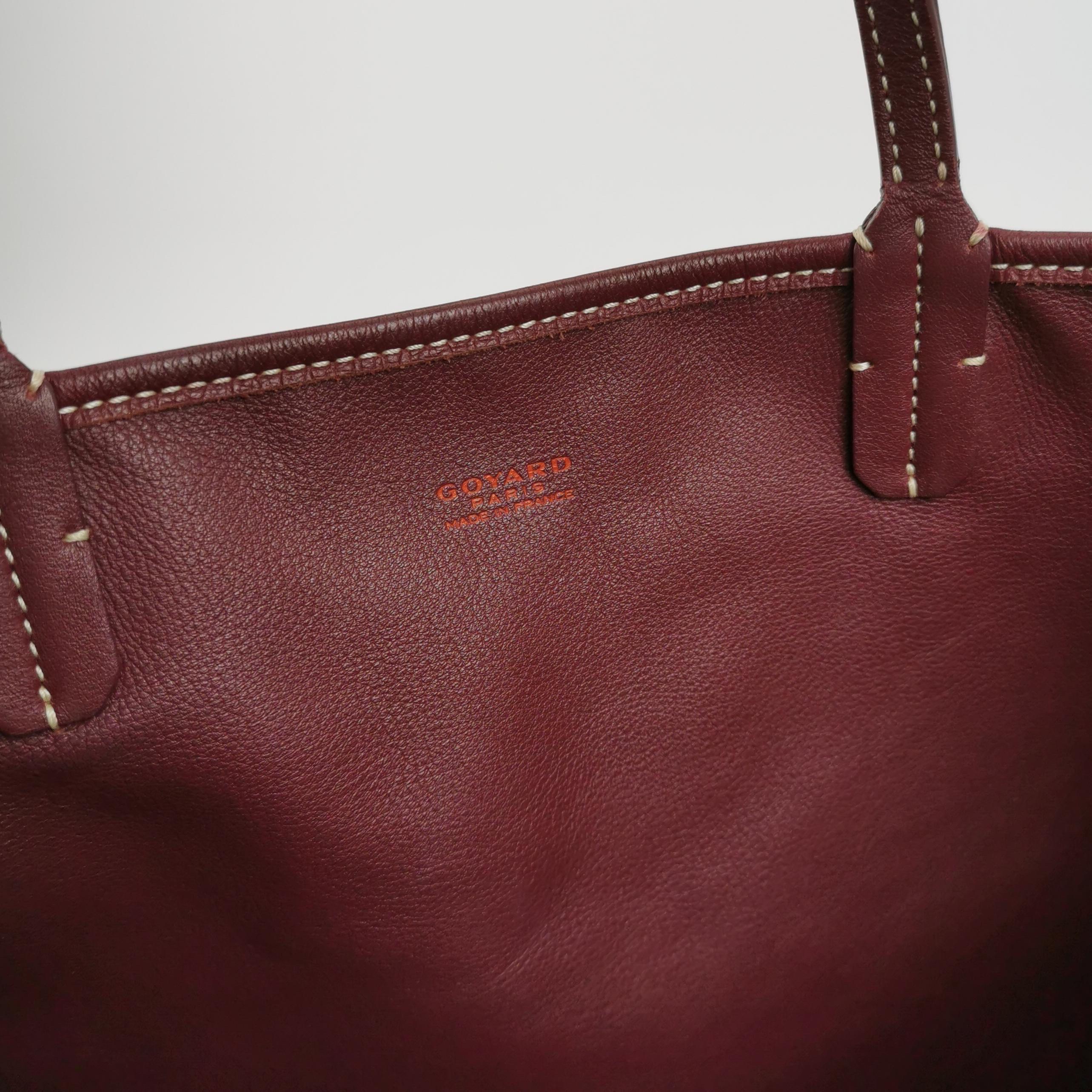 Goyard Anjou PM Medium Tote Burgundy Reversible Leather Lining For Sale 4