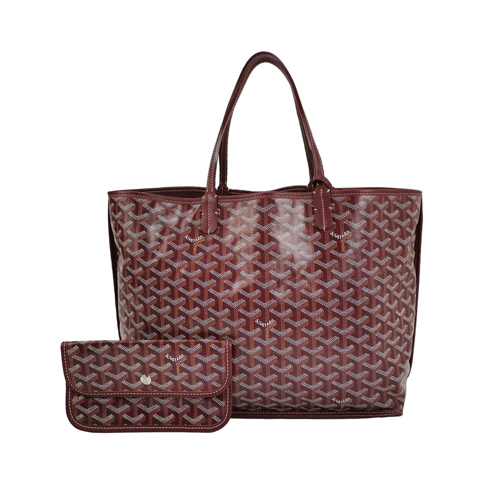 Goyard Anjou PM Medium Tote Burgundy Reversible Leather Lining For Sale