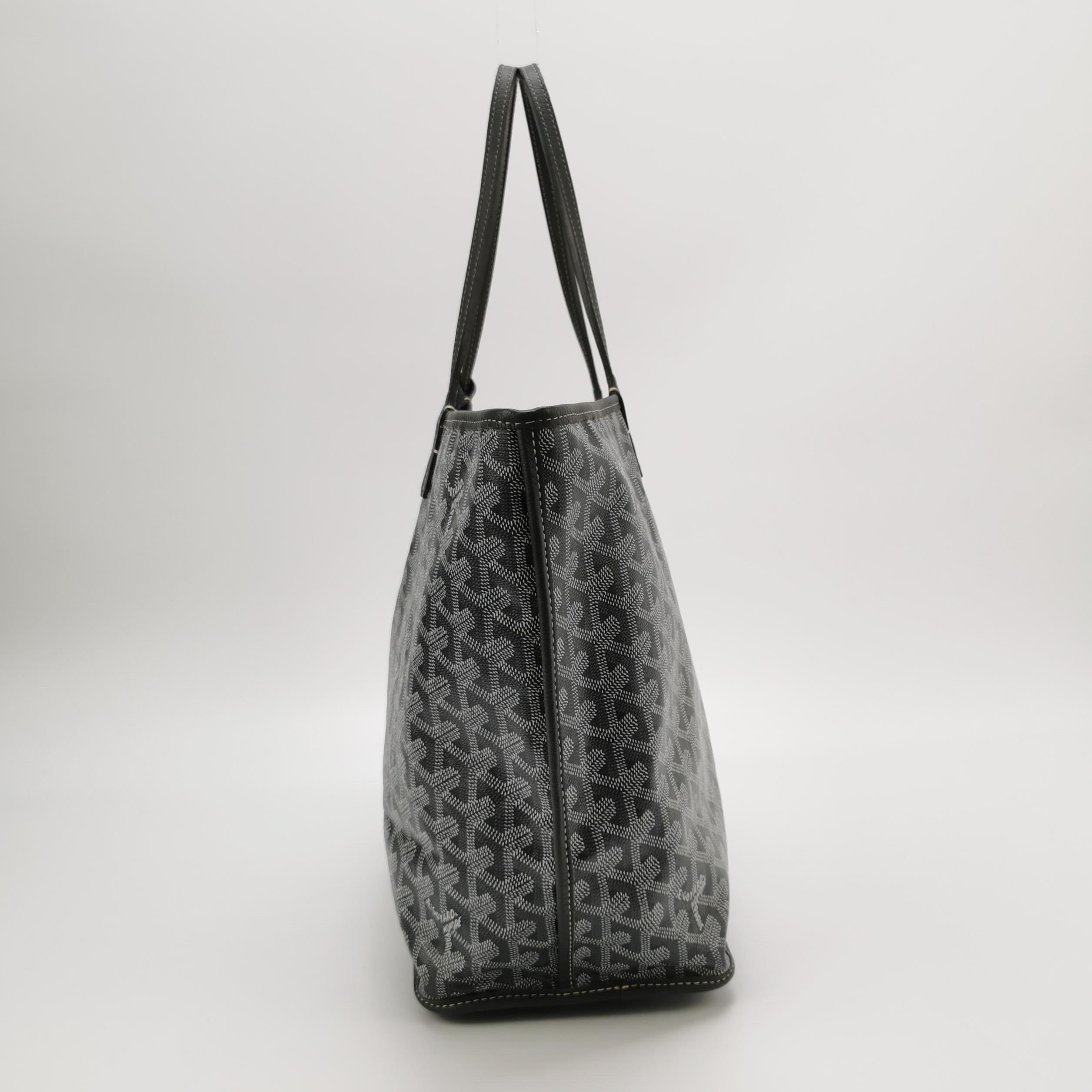De las mujeres Goyard Anjou PM Medium Tote Gris Forro de piel reversible en venta