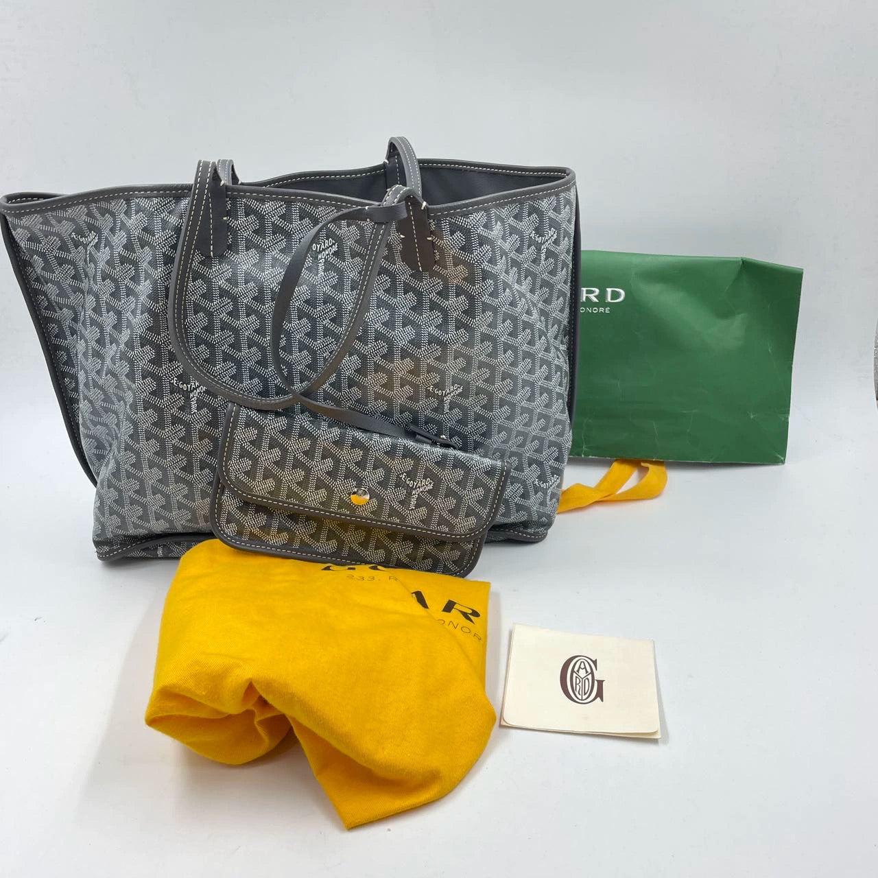Goyard Anjou PM Medium Tote Grey Reversible leather lining For Sale 1