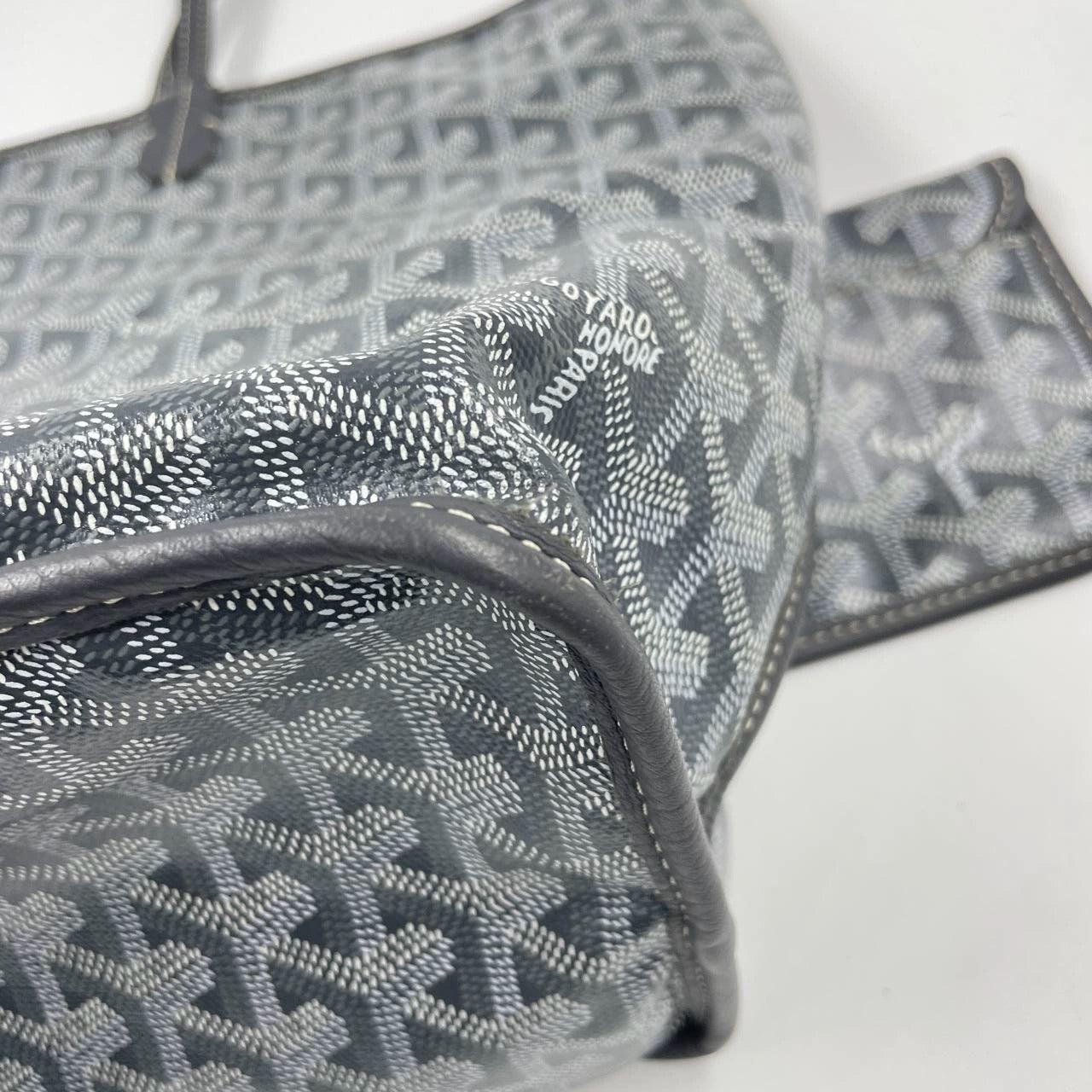 Goyard Anjou PM Medium Tote Grey Reversible leather lining For Sale 4