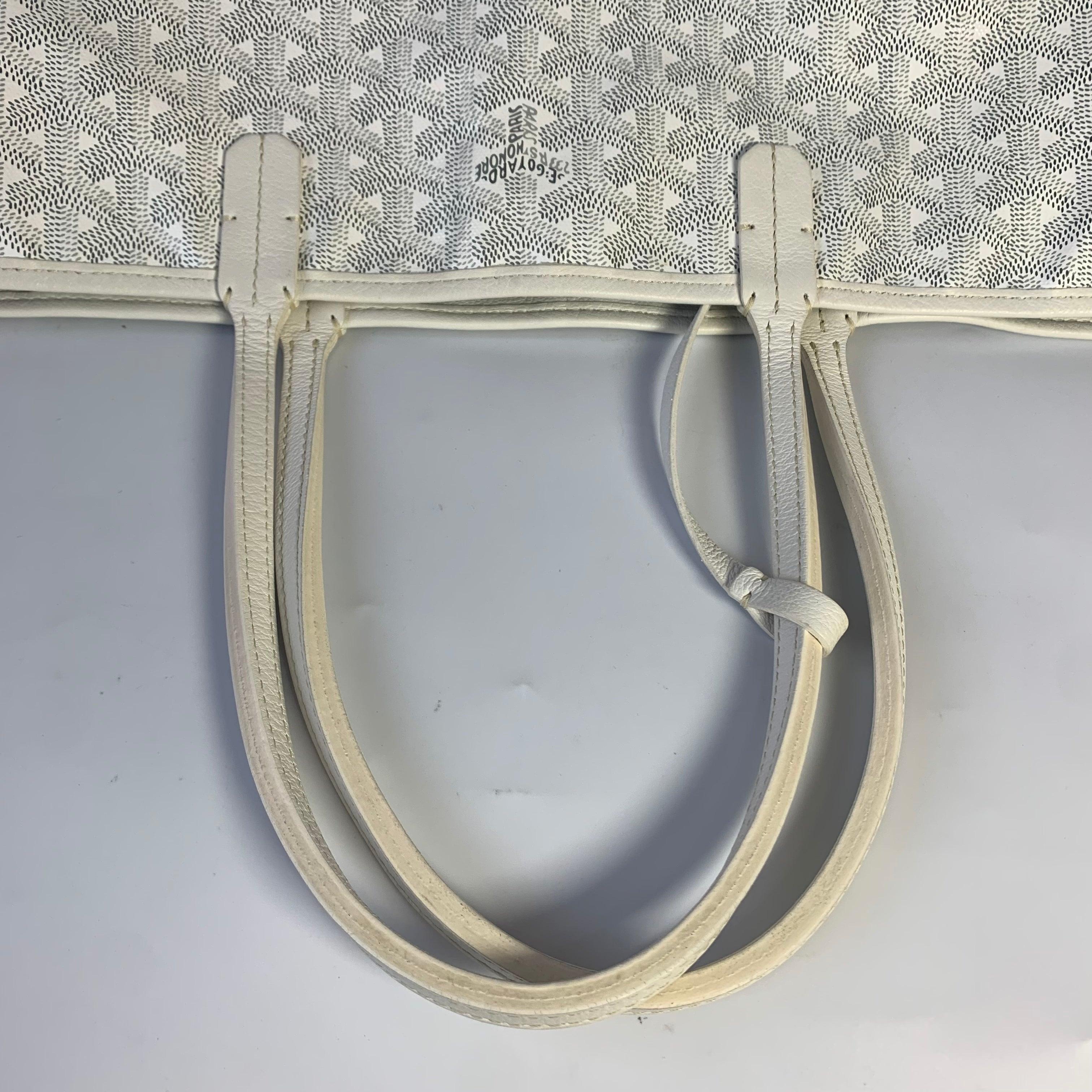 Goyard Anjou PM Medium Tote White Reversible Leather Lining 9
