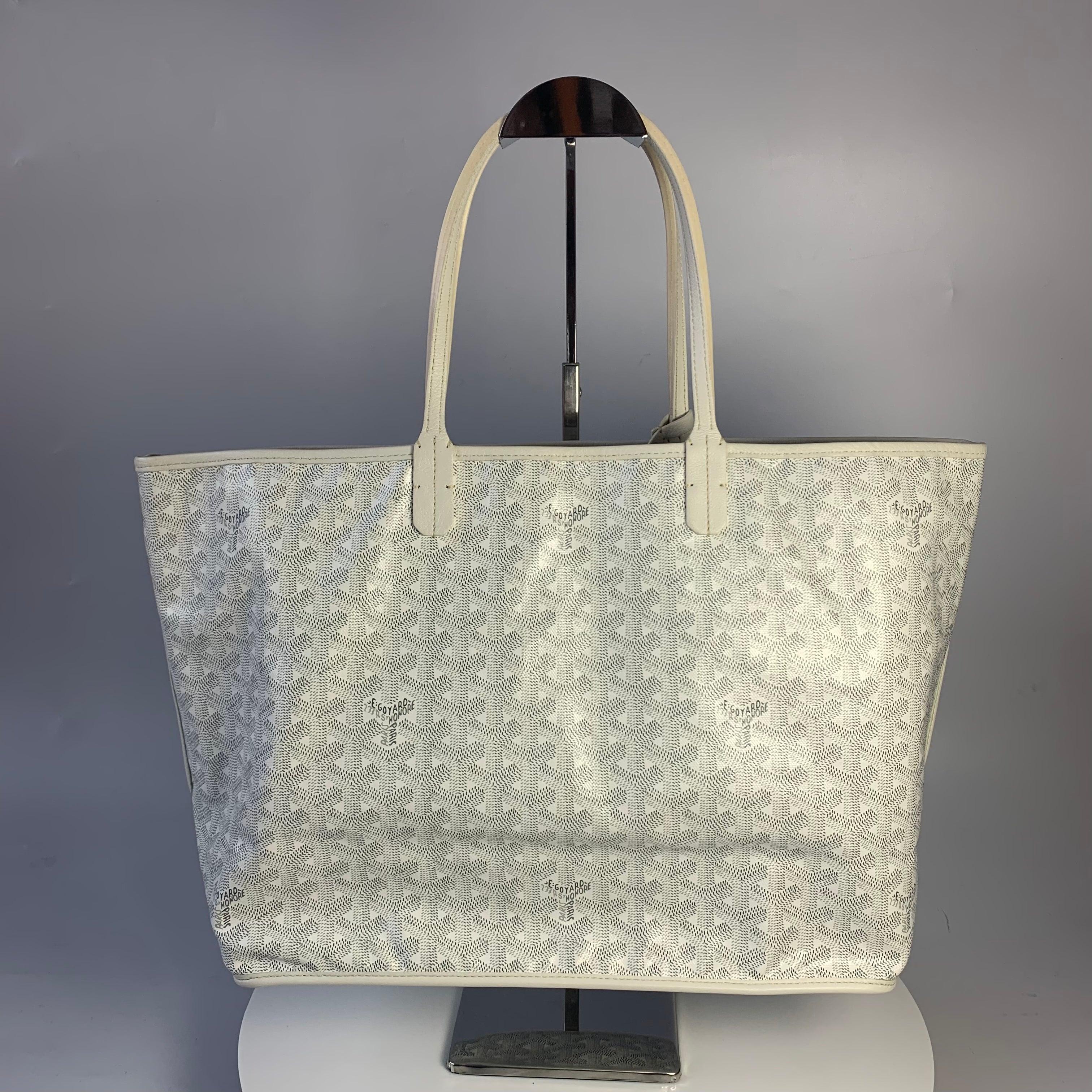 Goyard Anjou PM Medium Tote White Reversible Leather Lining
  These are professional photos of the actual bag.
  This Goyard Anjou Tote PM is an iconic piece of French craftsmanship, expertly fashioned from highly coveted grey leather. The tote is