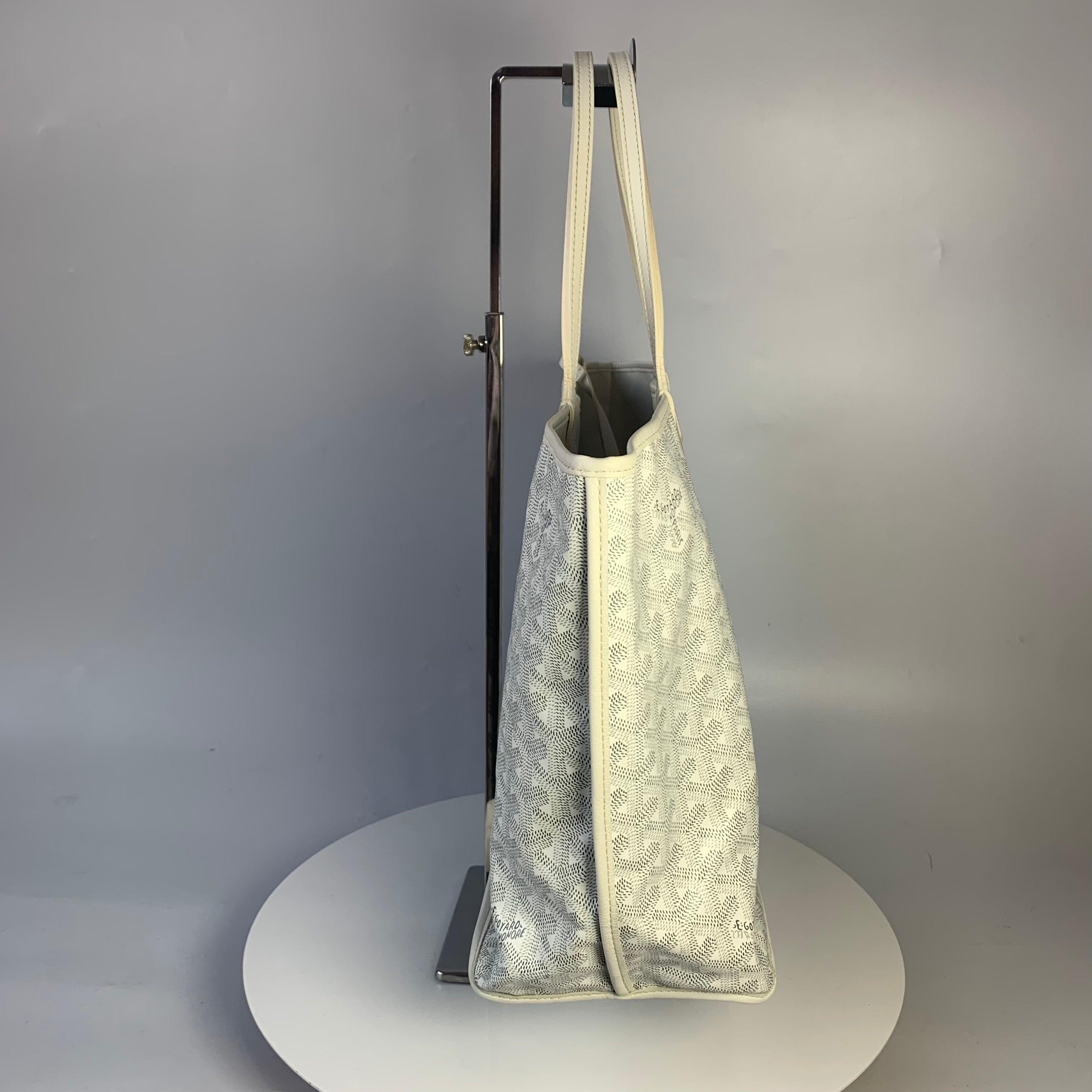 Women's Goyard Anjou PM Medium Tote White Reversible Leather Lining