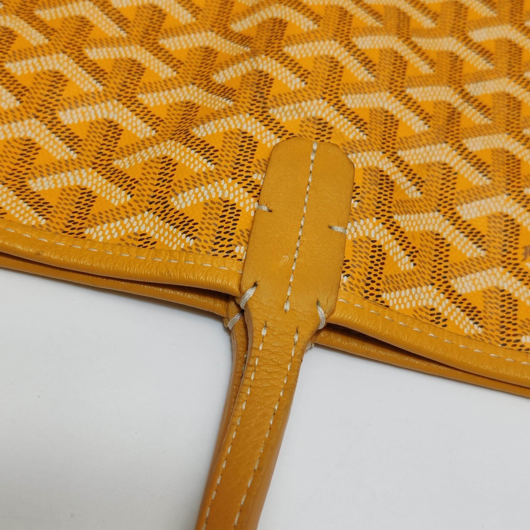 Goyard Anjou PM Medium Tote Giallo Fodera in pelle reversibile 2017 in vendita 6