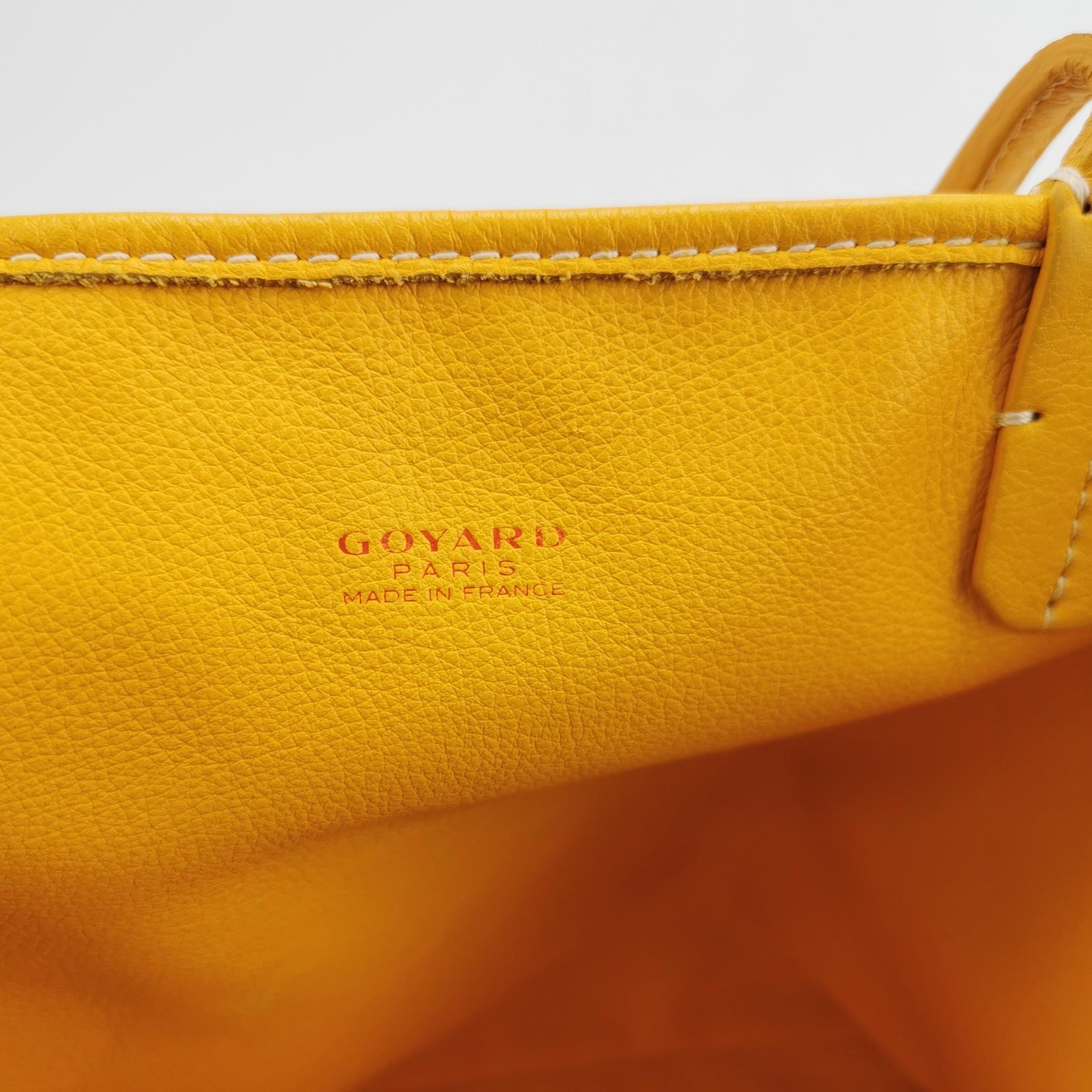 Goyard Anjou PM Medium Tote Giallo Fodera in pelle reversibile 2017 in vendita 8