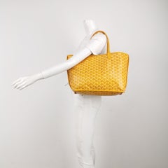 Goyard Anjou PM Medium Tote Yellow Reversible Leather Lining 2017