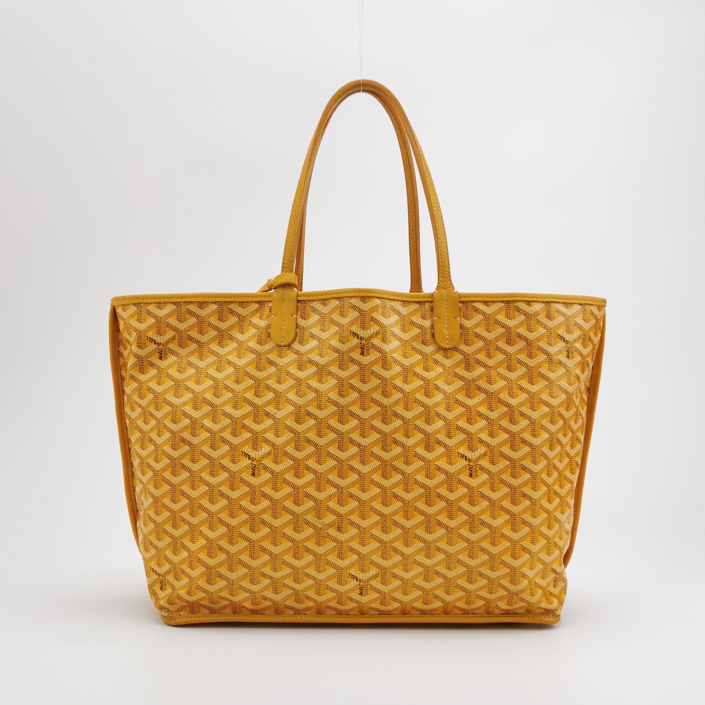 Donna Goyard Anjou PM Medium Tote Giallo Fodera in pelle reversibile 2017 in vendita