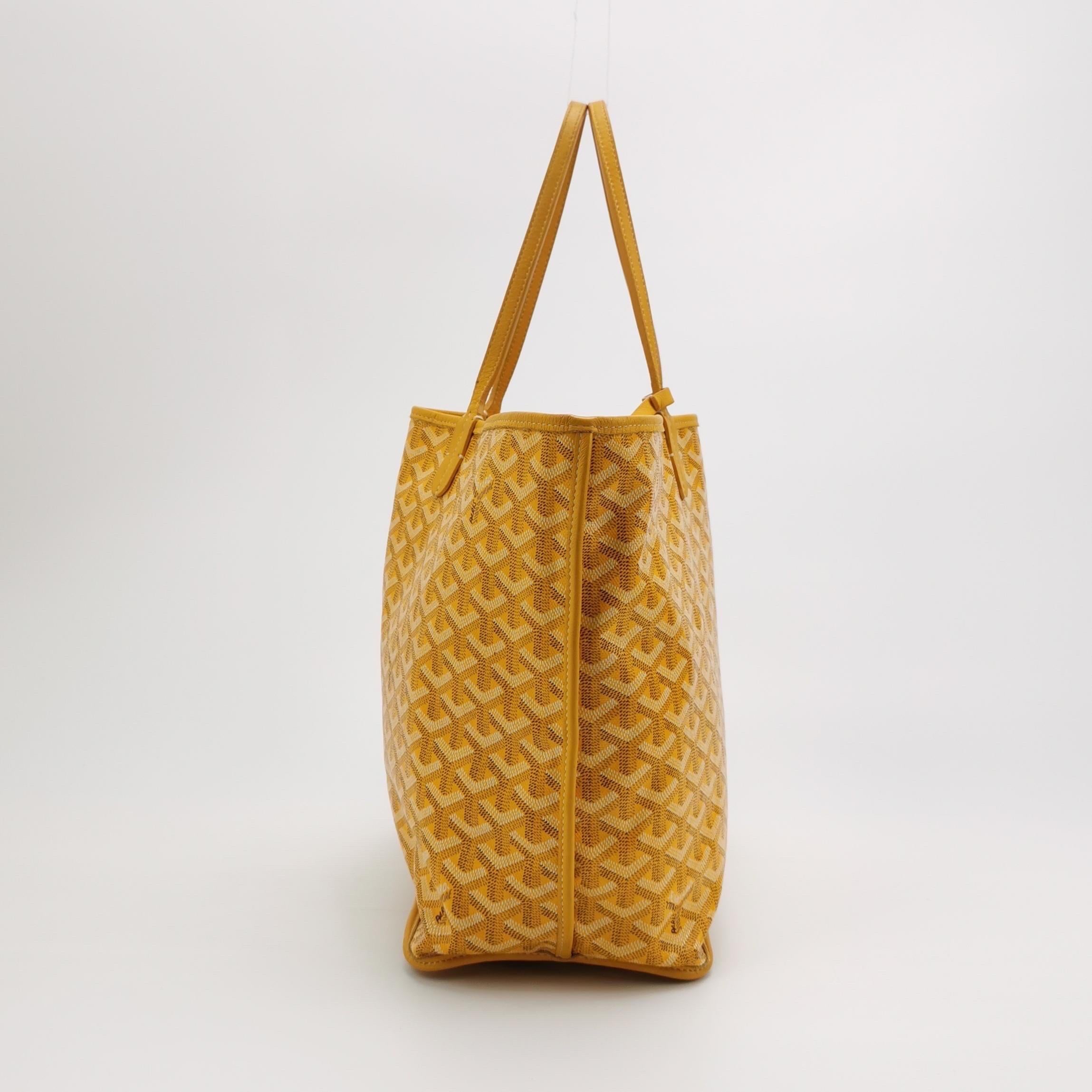 Goyard Anjou PM Medium Tote Giallo Fodera in pelle reversibile 2017 in vendita 1