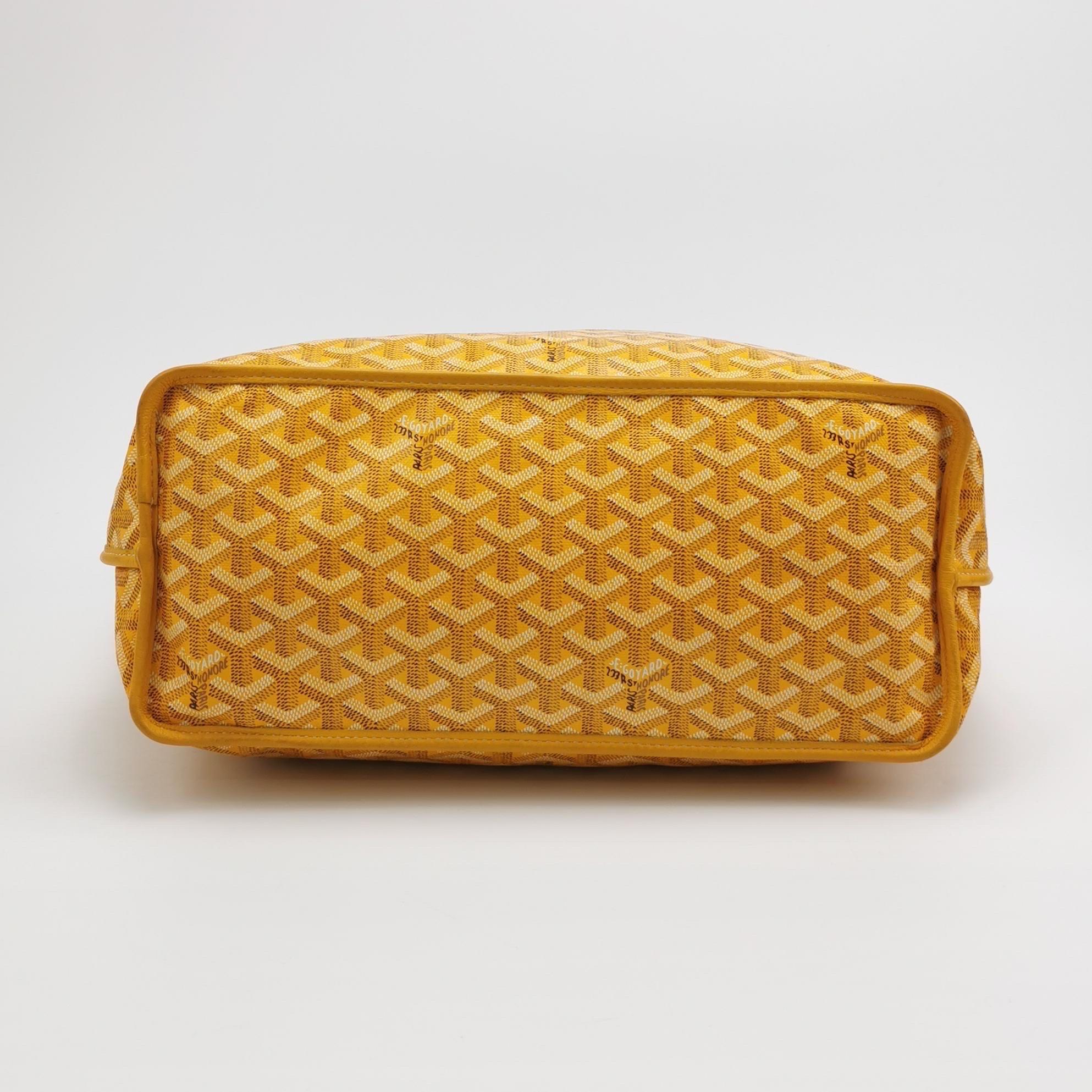 Goyard Anjou PM Medium Tote Giallo Fodera in pelle reversibile 2017 in vendita 3