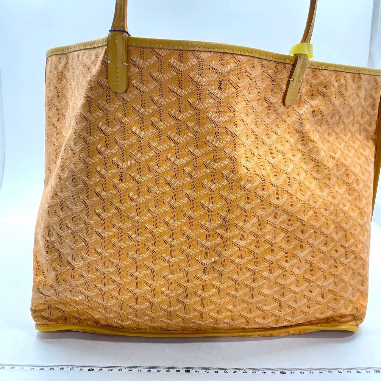 Goyard Anjou PM Medium Tote Yellow Reversible Leather Lining In Excellent Condition For Sale In AUBERVILLIERS, FR