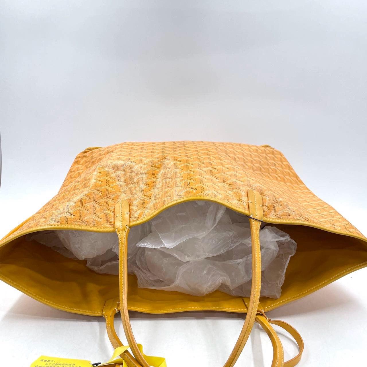 Goyard Anjou PM Medium Tote Yellow Reversible Leather Lining For Sale 1