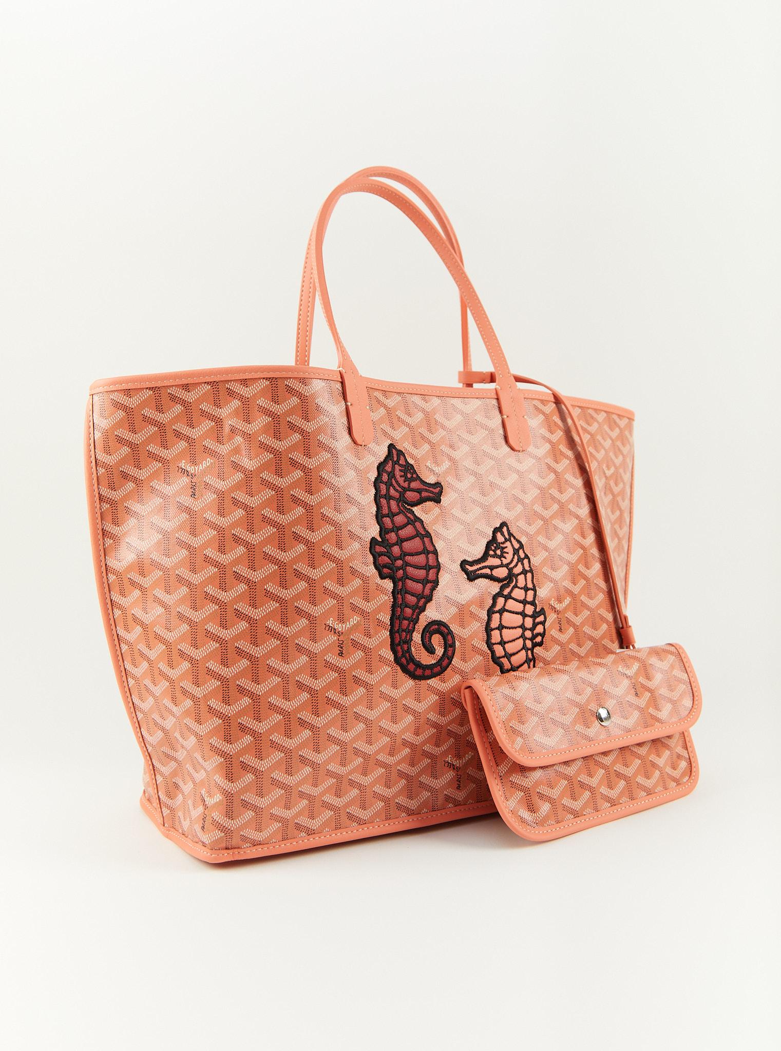 Goyard Anjou PM Seahourse Bag in Coral 

Chevroches Calfskin Leather & Goyardine Canvas

Detachable inner pouch

Accompanied by: Dustbag only 

Dimensions: 28 x 15 x 47 cm