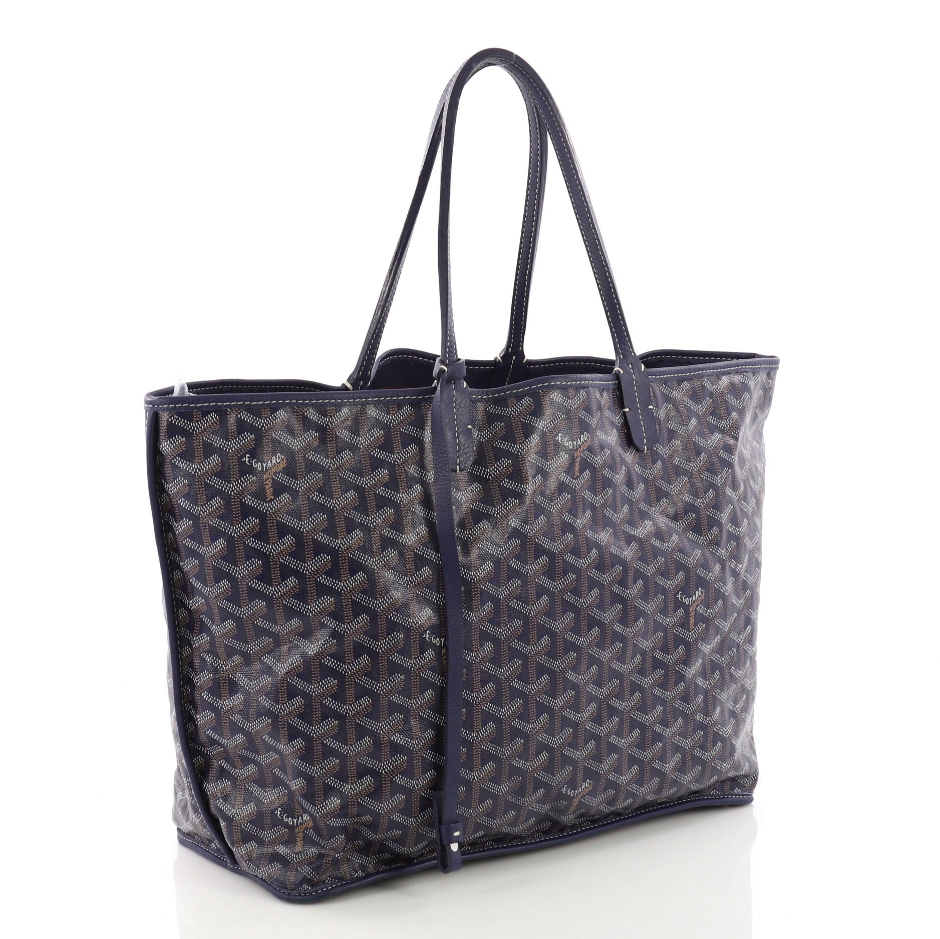 Black Goyard Anjou Reversible Tote Coated Canvas PM,