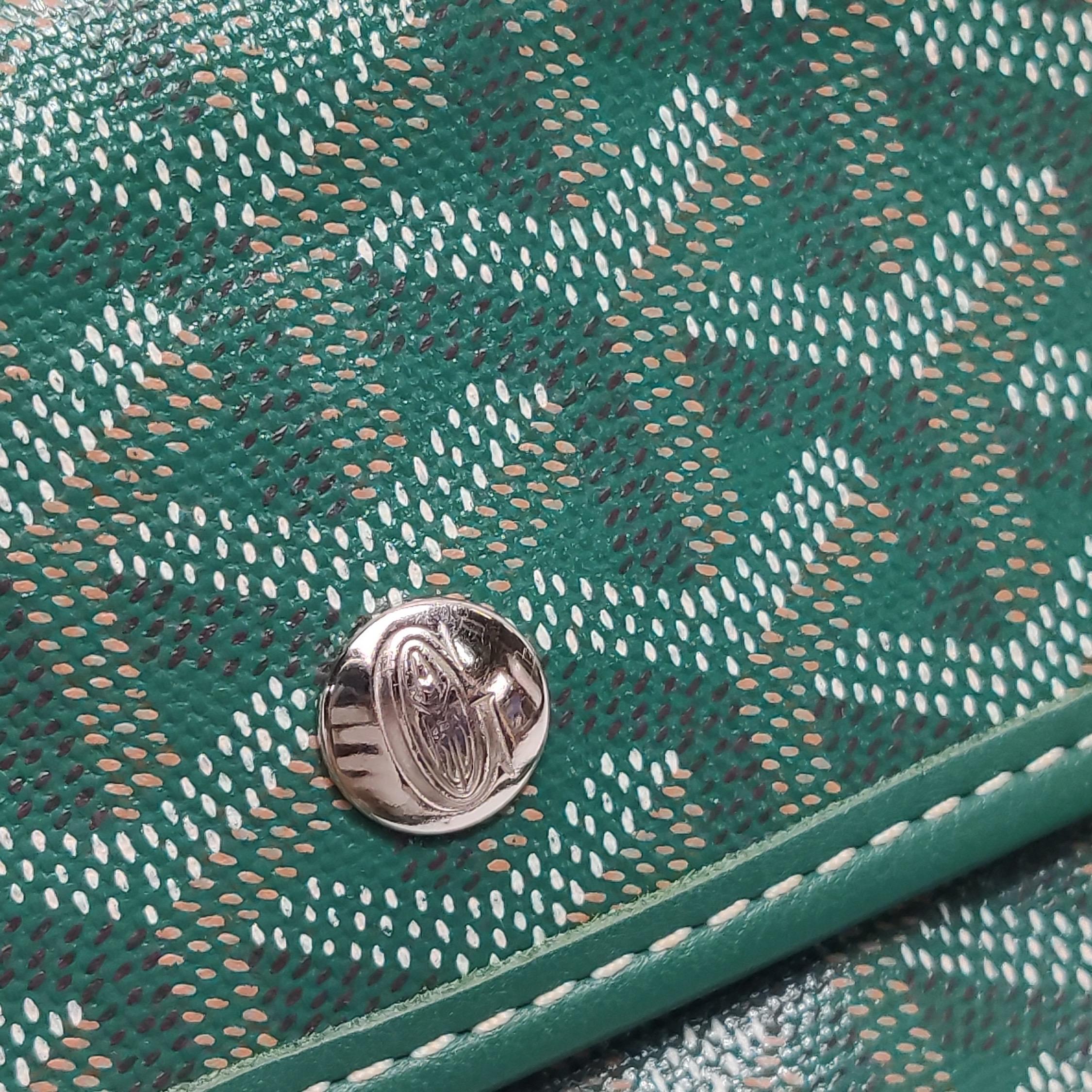 Goyard Anjou Tote GM Large Green Reversible Leather Lining 2018 For Sale 5