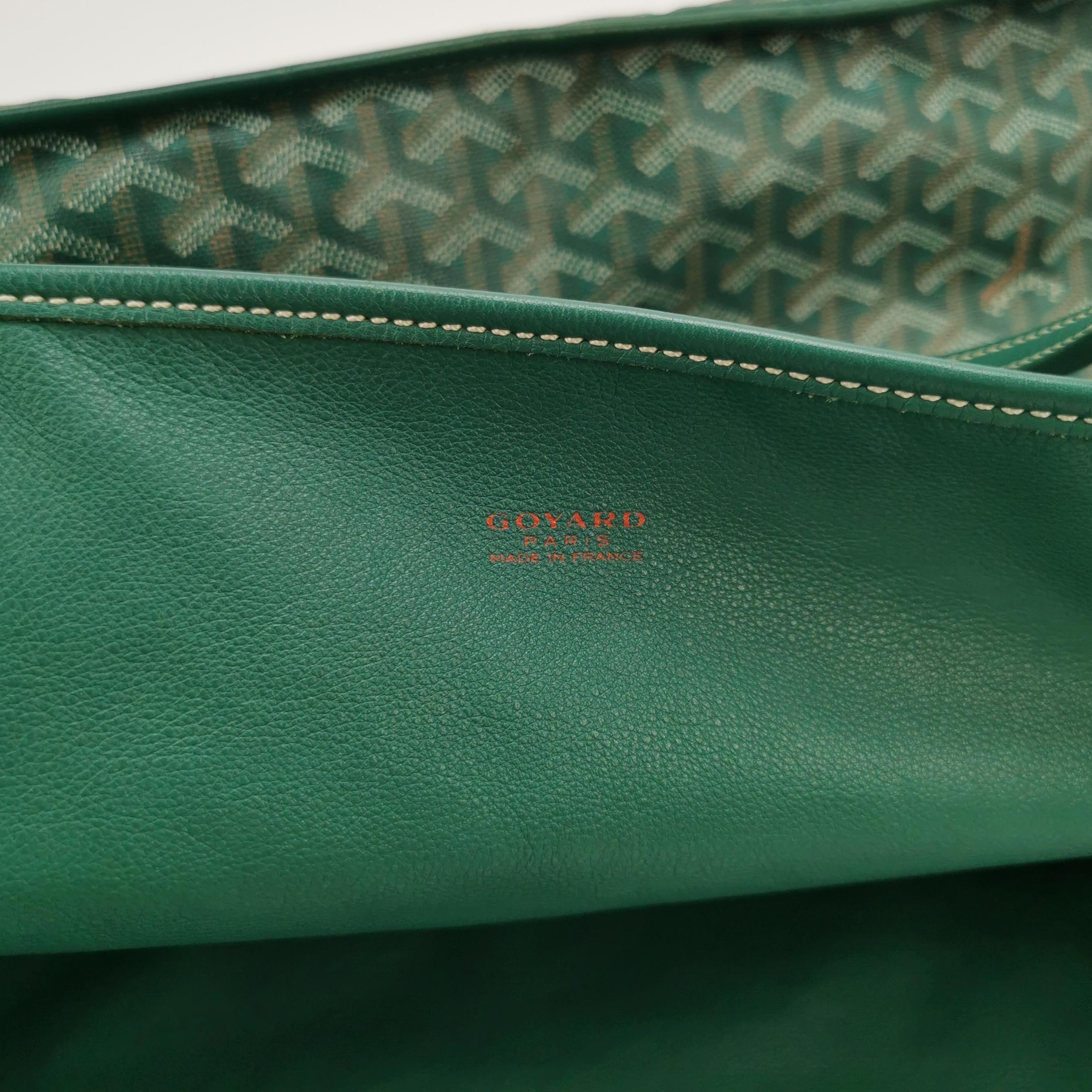 Goyard Anjou Tote GM Large Green Reversible Leather Lining 2018 For Sale 6